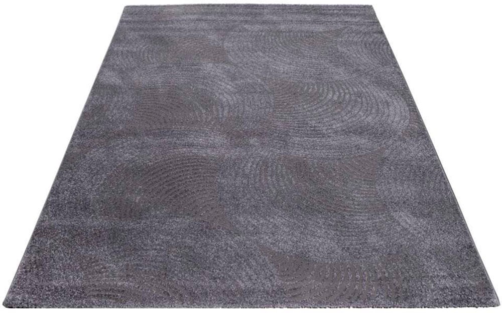 Carpet City Teppich rechteckig, FANCY »Friseé-Teppich 647«, Kurzflor,3D-Optik,Kreisförmiges Wohnzimmer,Schlafzimmer Muster