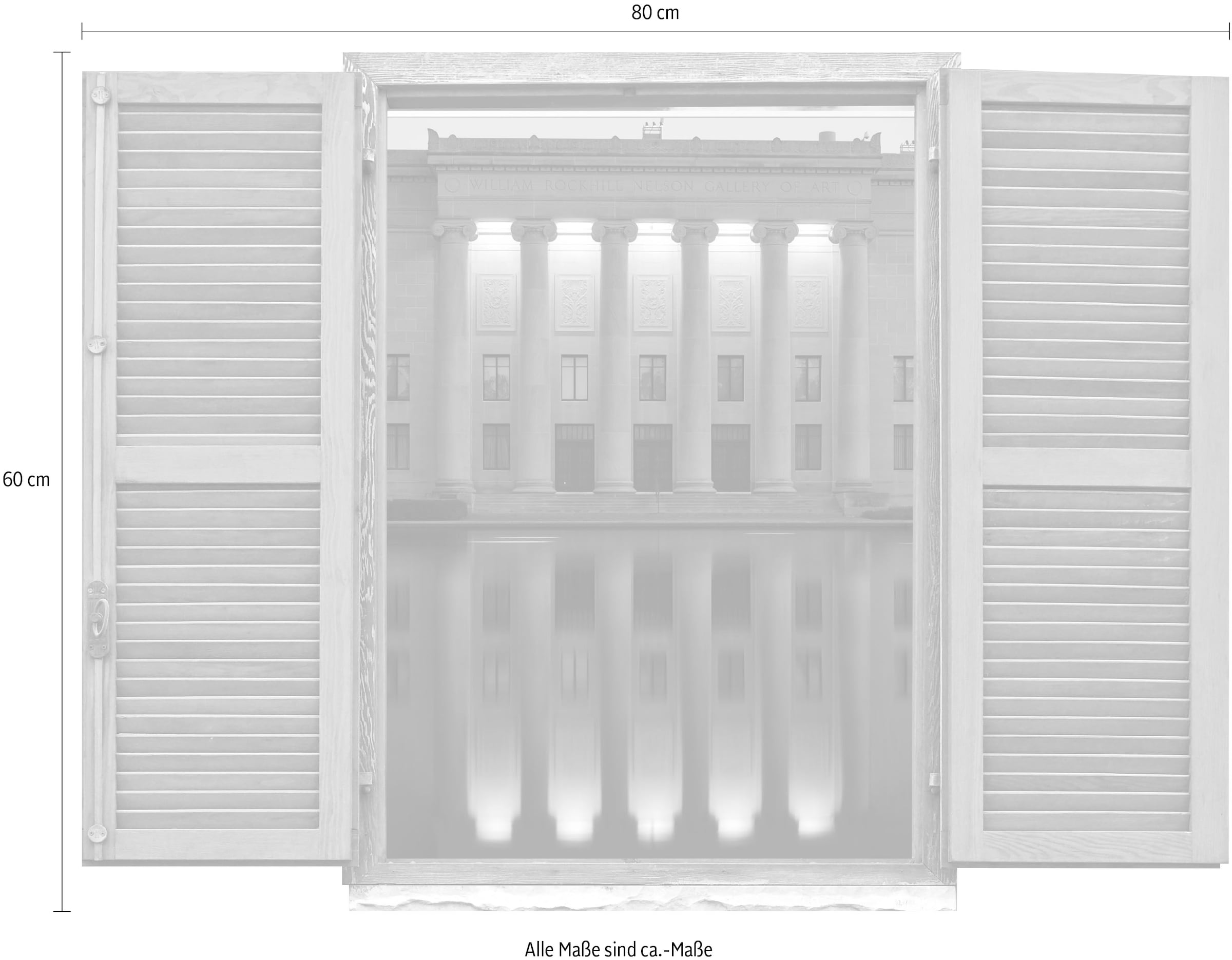 queence Autocollant mural »Gebäude vorm Wasser« Wandsticker, Wandbild, selbstklebend, 3D, Fenster