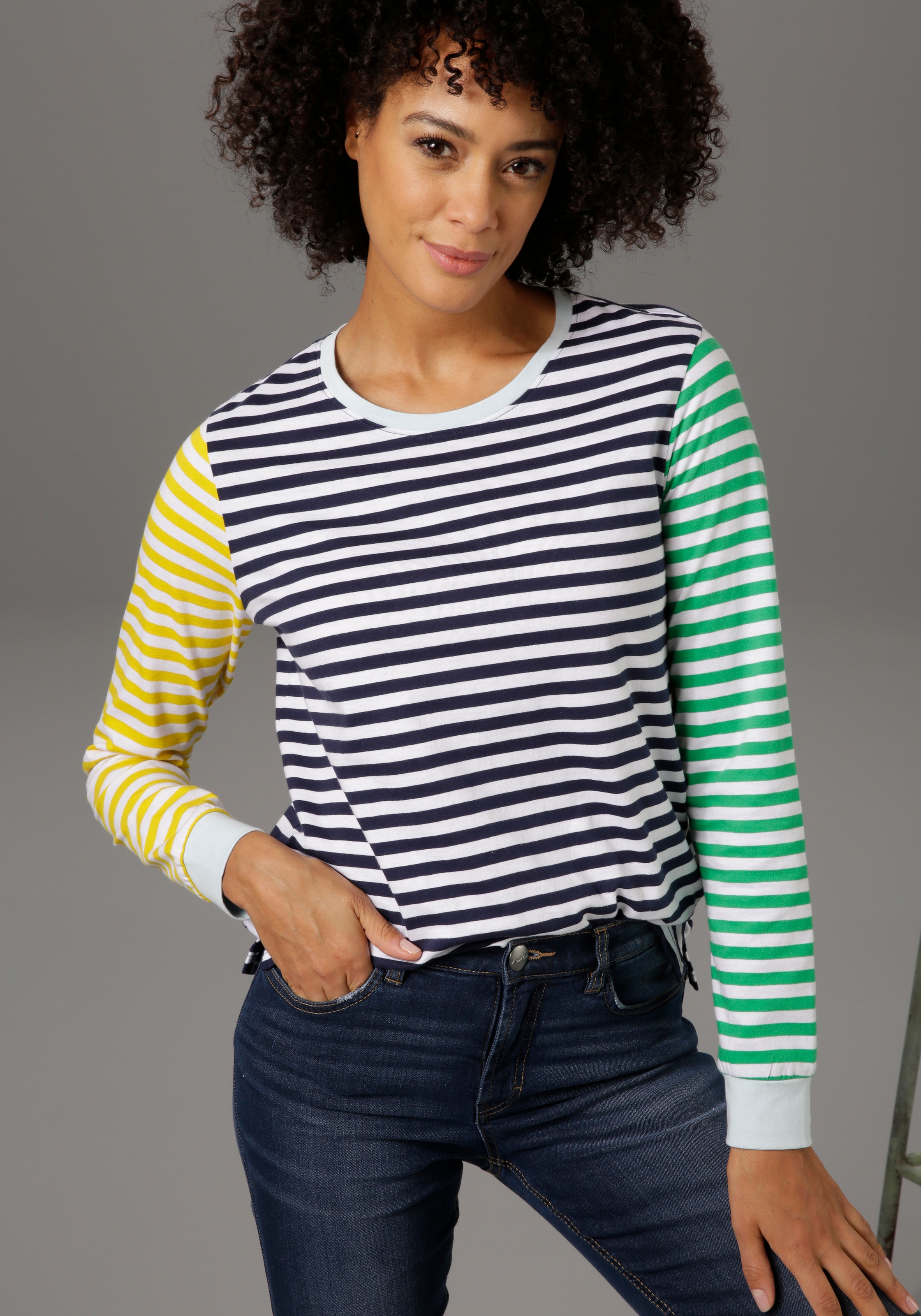 Image of Aniston CASUAL Langarmshirt, mit bunten Ringeln bei Ackermann Versand Schweiz