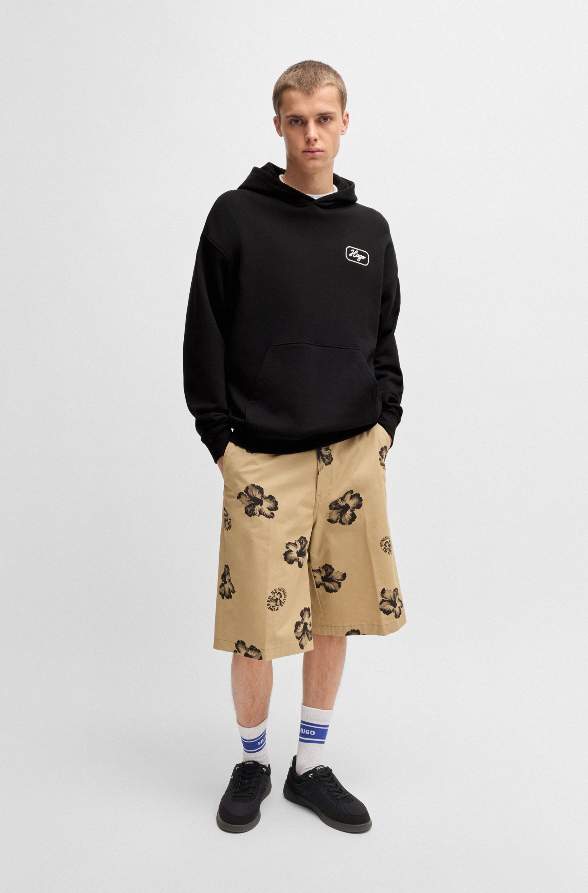 HUGO Blue Kapuzensweatshirt »Nualo«, mit grossem Logodruck hinten