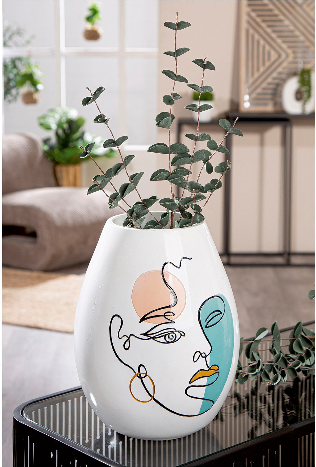 Casablanca by Gilde Tischvase »Vase bauchig Voir weiss H. 28 cm«, (1 St.)