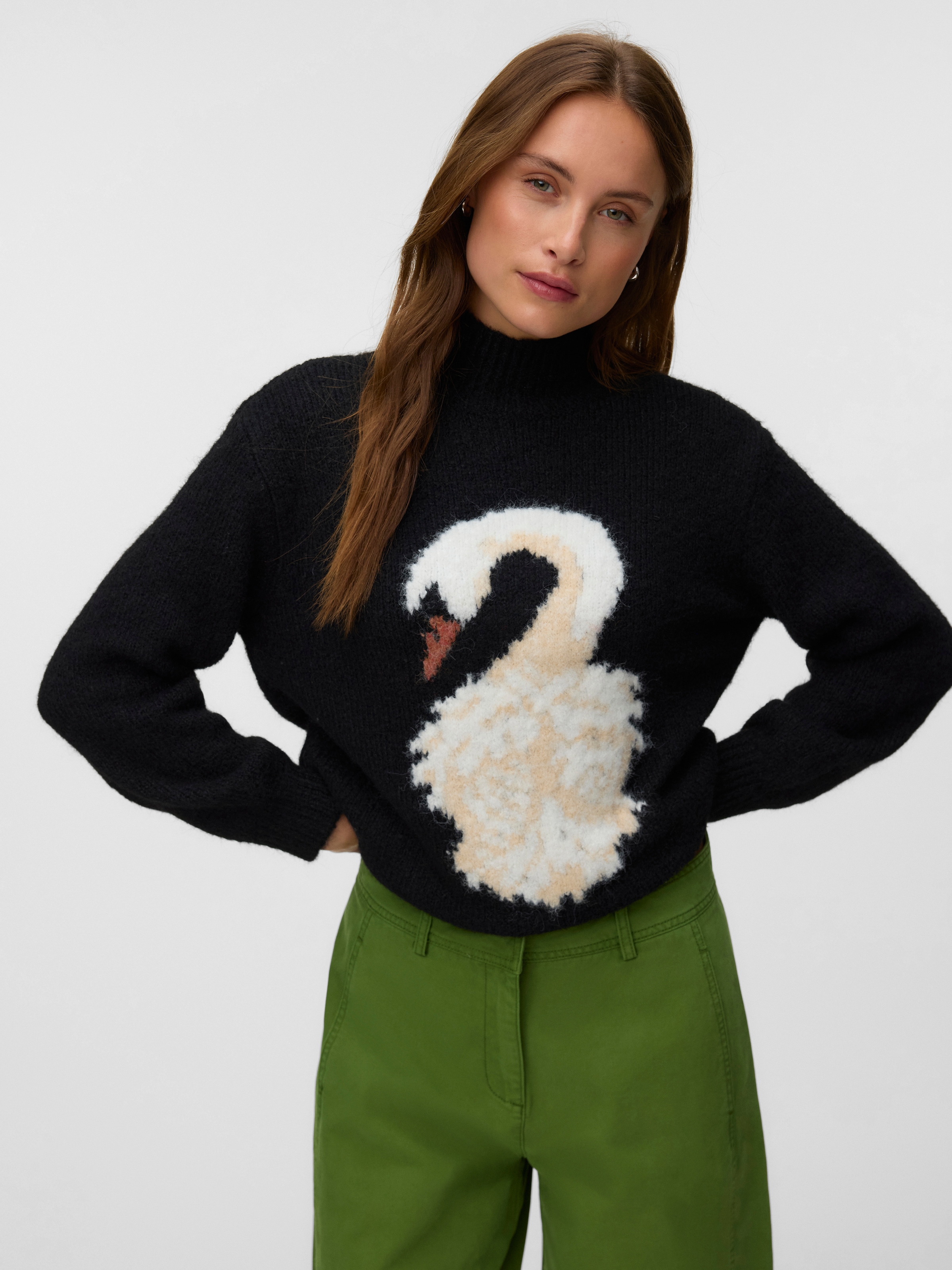 Image of Vero Moda Stehkragenpullover "VMSWAN LS HIGHNECK PULLOVER VIP" Materialmix, regular fit, mit Wolle