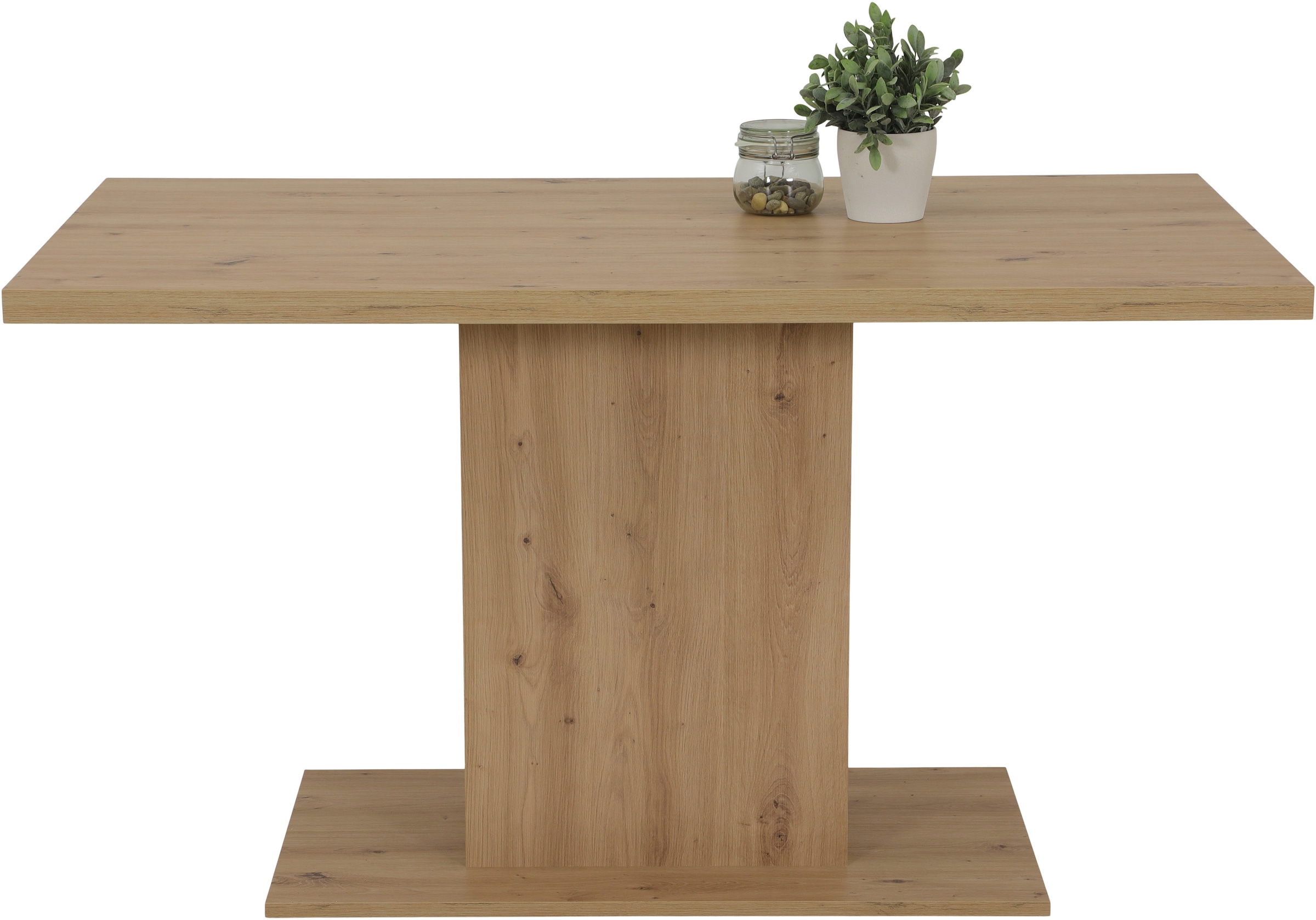 HELA Ensemble de salle à manger »ODER« 4 cuis tlg. Säulentisch 138x80 cm, rechts-links montierbar, Stuhl 140 kg belastbar