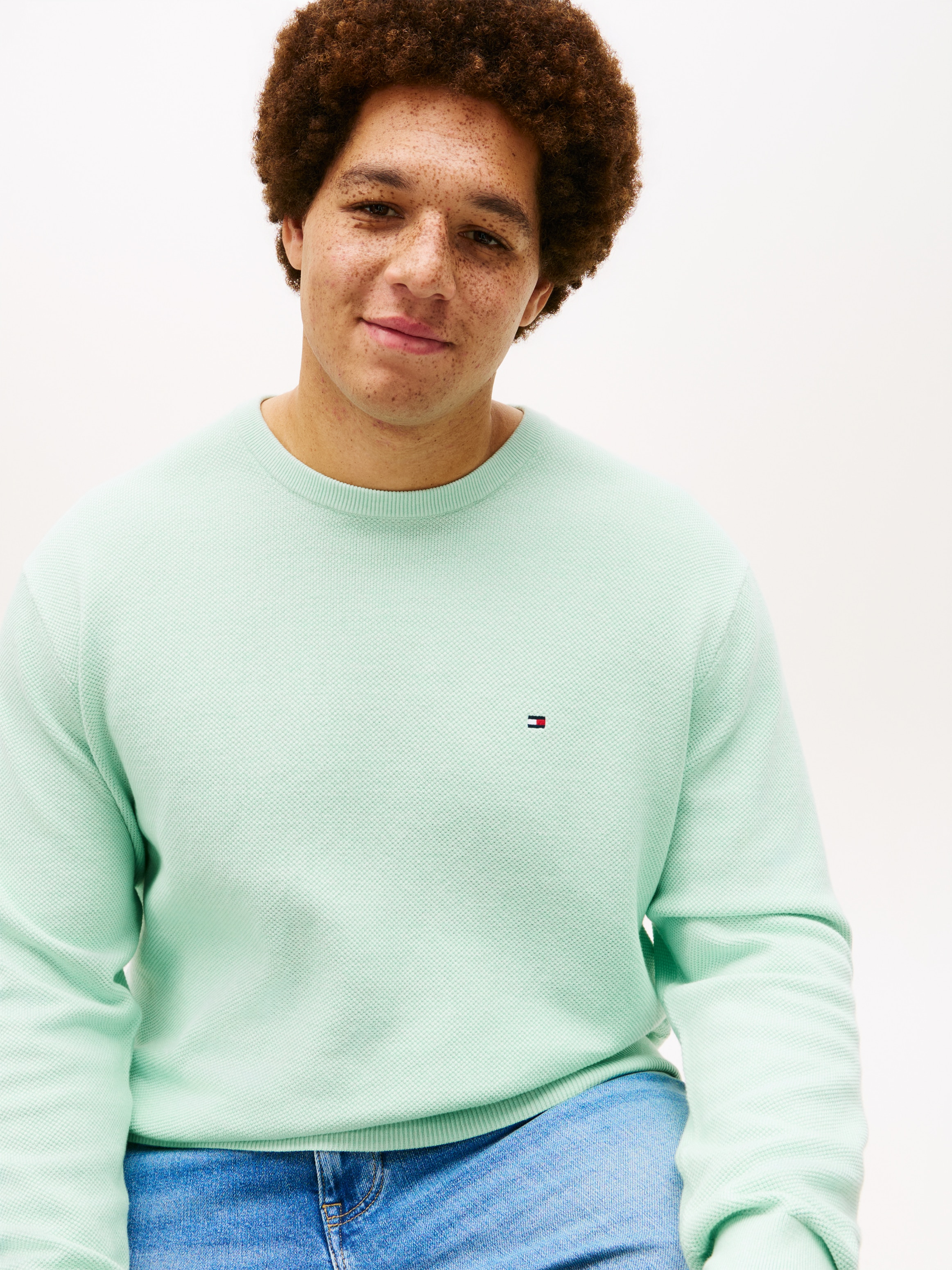 Tommy Hilfiger Big & Tall Pull à col rond »ESSENTIAL STRUCTURE CREW NECK« grandes tailles, coupe régulière