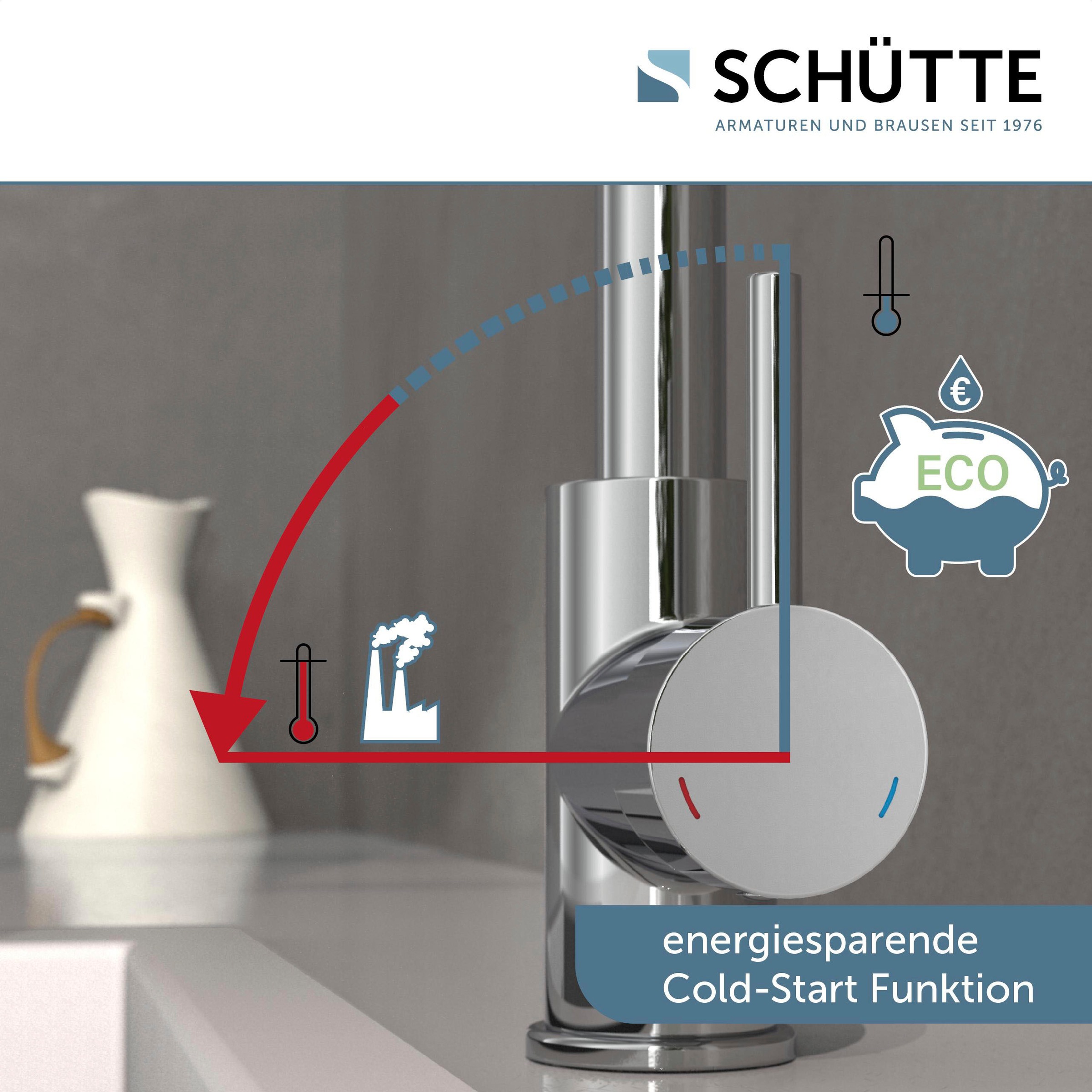 Schütte Spültischarmatur »VITAL« 1 Stk. tlg. Infrarottechnologie/Cold-Start-Fkt./360° schwenkbar /Eco-Click-Fkt.