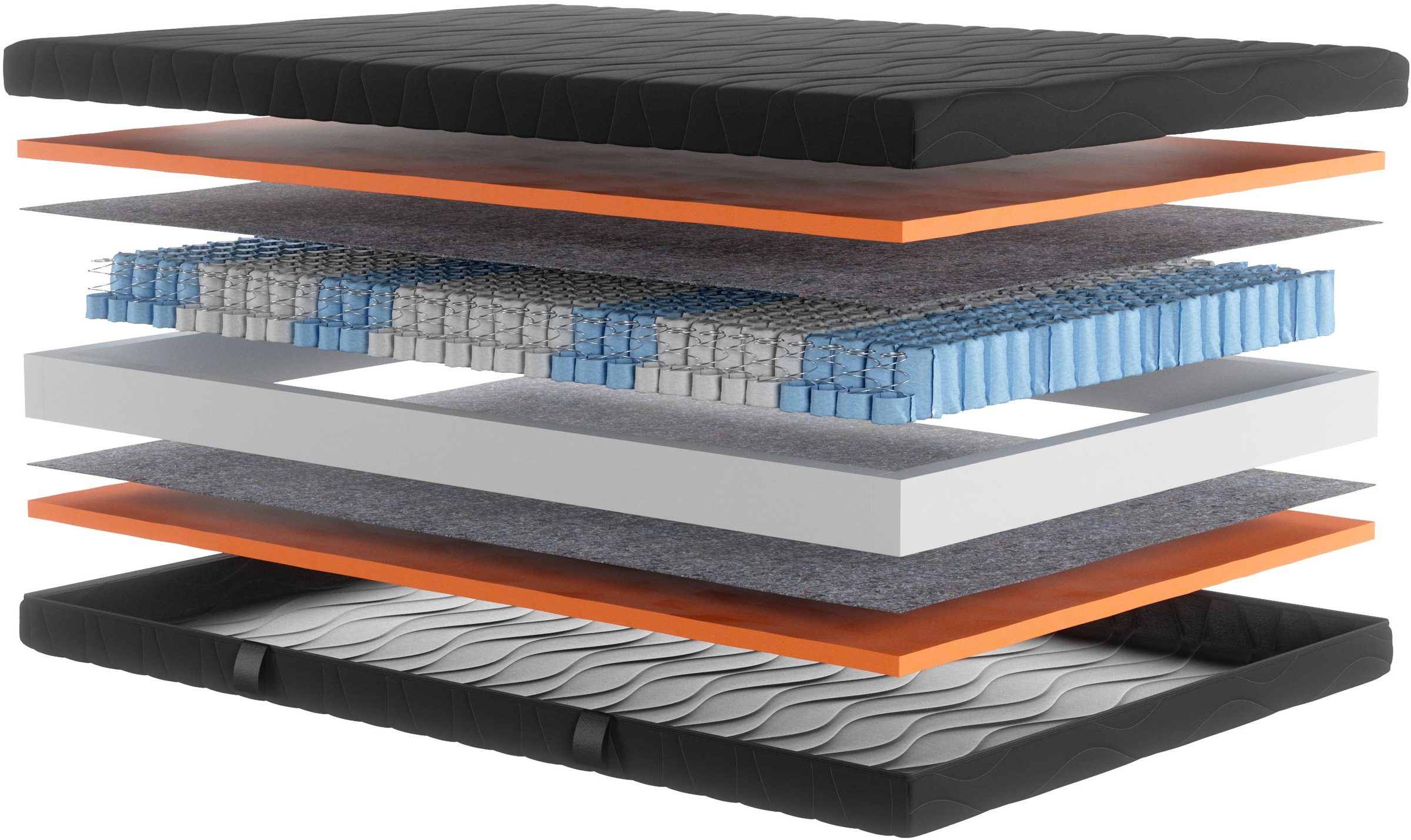 Image of GOODproduct Taschenfederkernmatratze "Black Diamond Comfort, Matratze 90x200, 140x200 cm & weitere Grössen" 20 cm hoch 500 Federn 1 Stk. tlg. 7-Zonen, H2 / H3 / H4, ergonomisch, atmungsaktiv