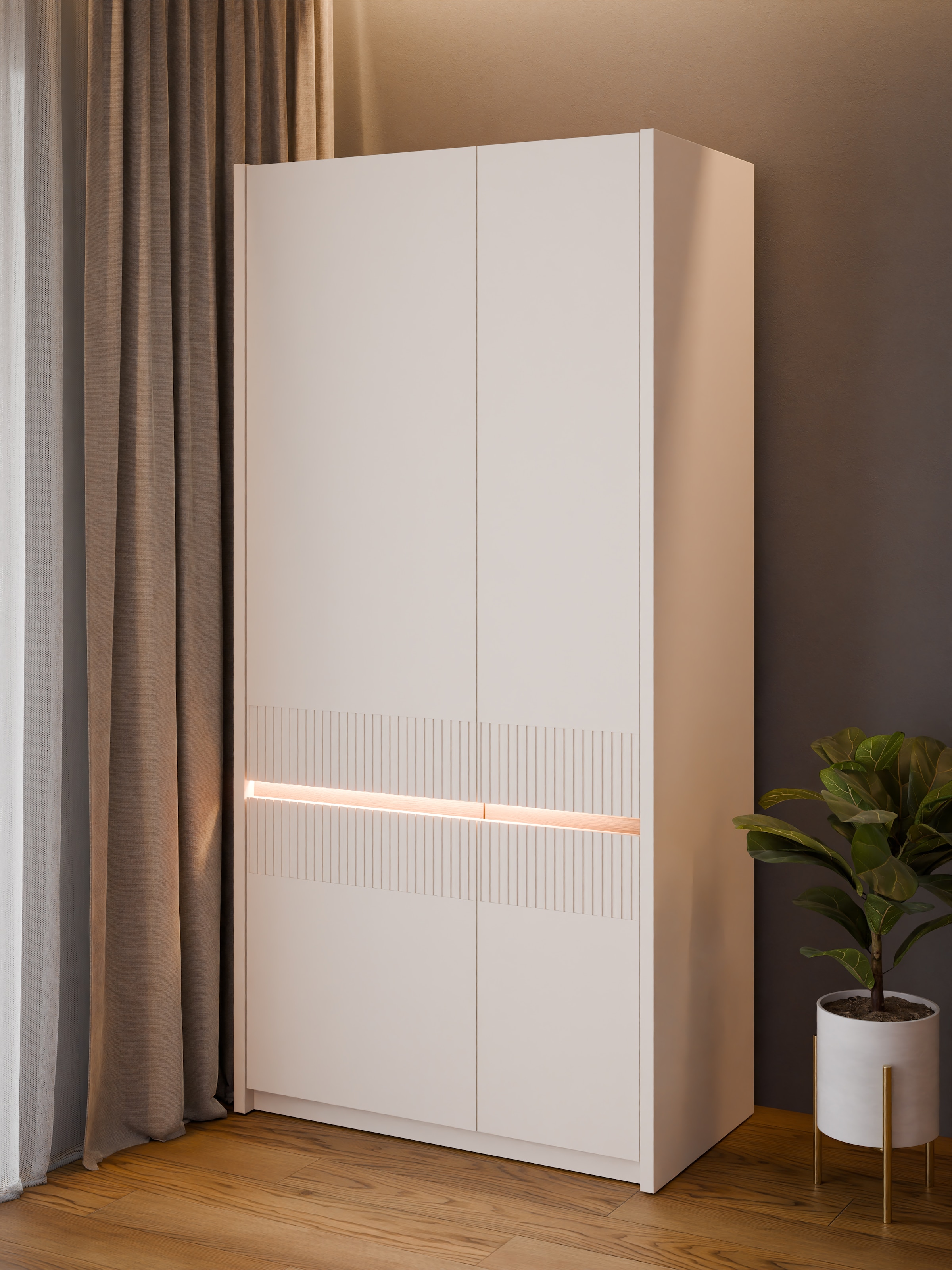FORTE Armoire vestiaire »Oak Squere, Schrank, Stauraum, Kleiderstange inklusive« L/H/P env. 95,3x197,9x52 cm,  L/H/P 95,3/197,9/52cm 2 portes