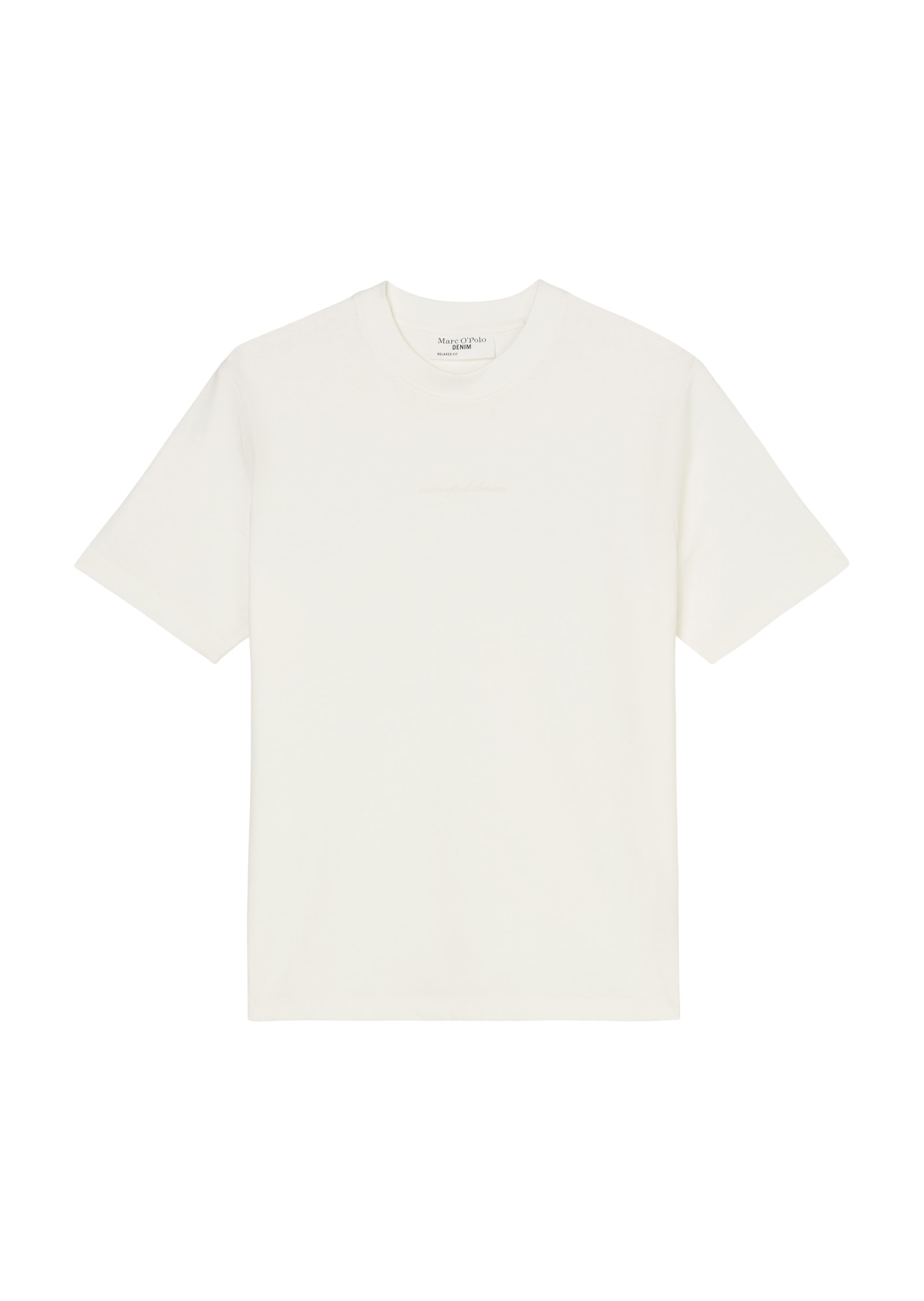 Marc O'Polo DENIM T-Shirt, mit gummierten Markenlogo in dynamischer Schreibschrift