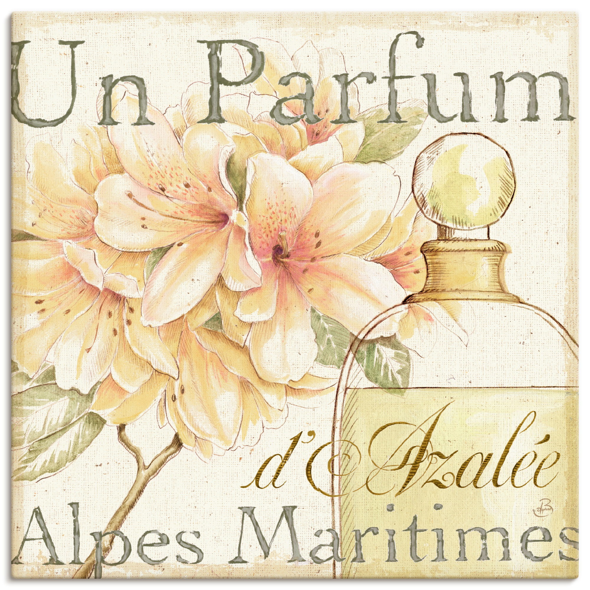 Image of Artland Wandbild »Blumen und Parfum III«, Schilder, (1 St.), in vielen Grössen & Produktarten -Leinwandbild, Poster, Wandaufkleber / Wandtattoo auch für Badezimmer geeignet bei Ackermann Versand Schweiz