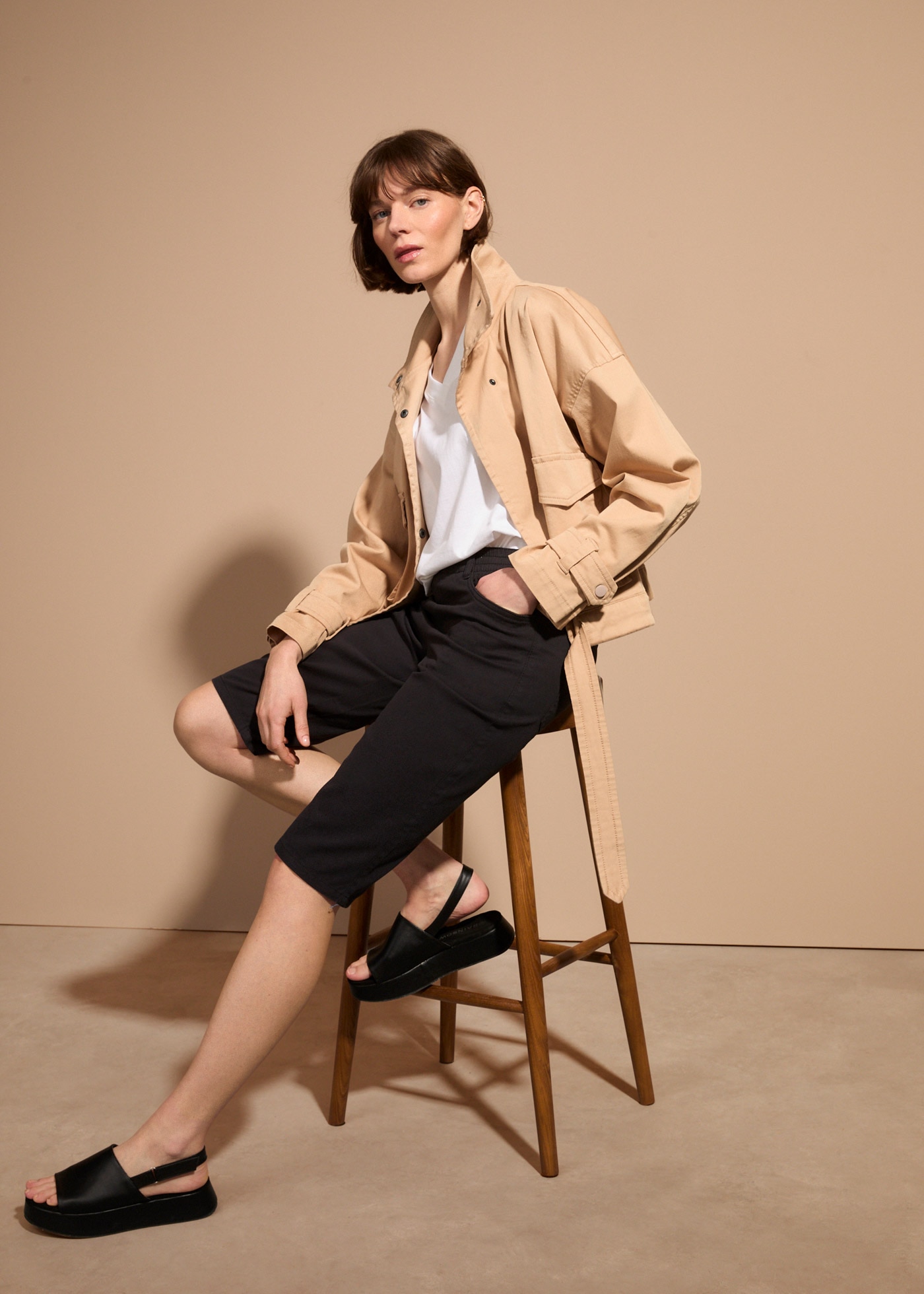 bonprix Bermuda  Stretch-Bermuda, in Twill- und Jeansoptik, mit elastischem Bund