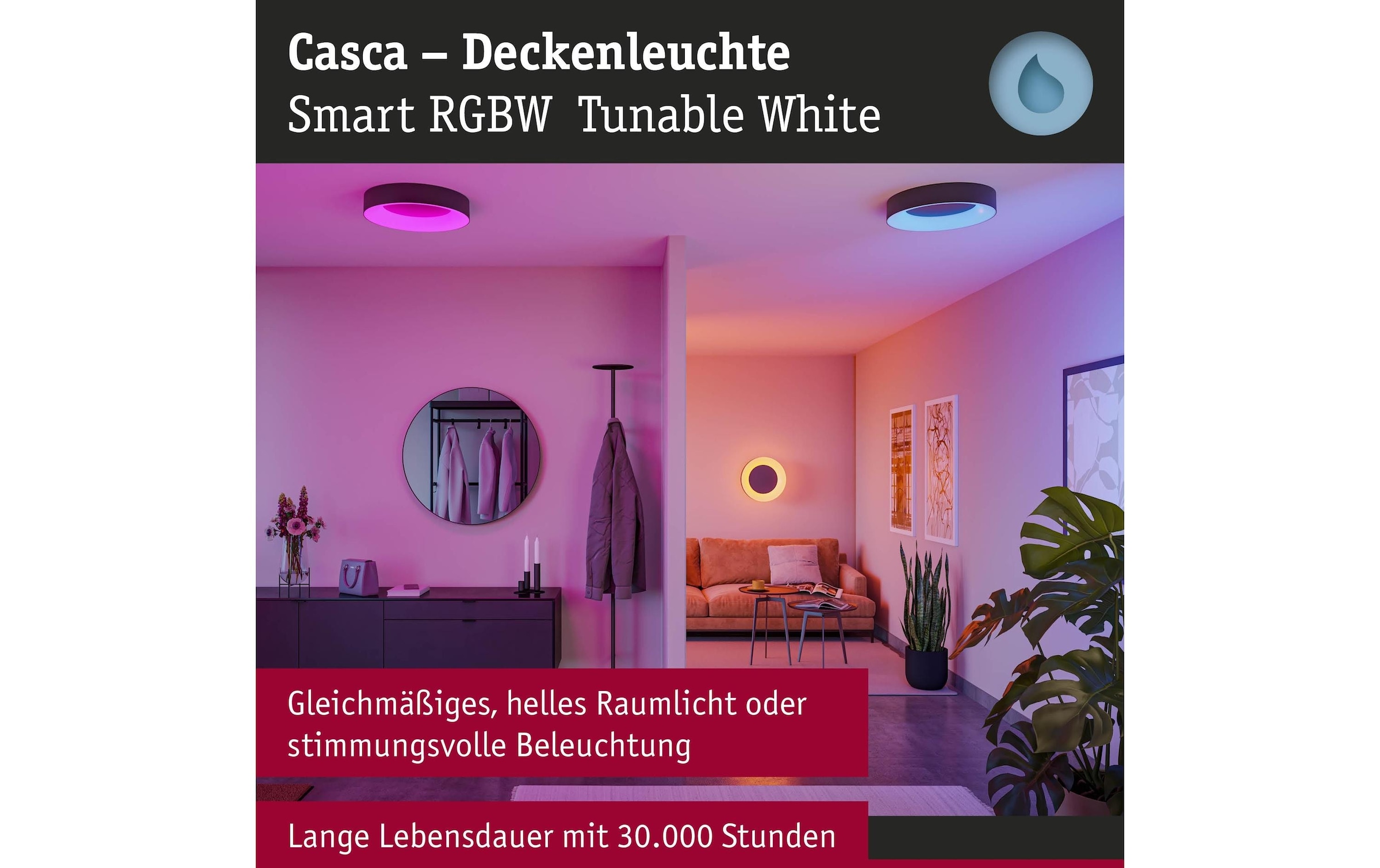 Paulmann Deckenleuchte »Casca« LED-Modul 1 Stk. Tageslichtweiss dimmbar
