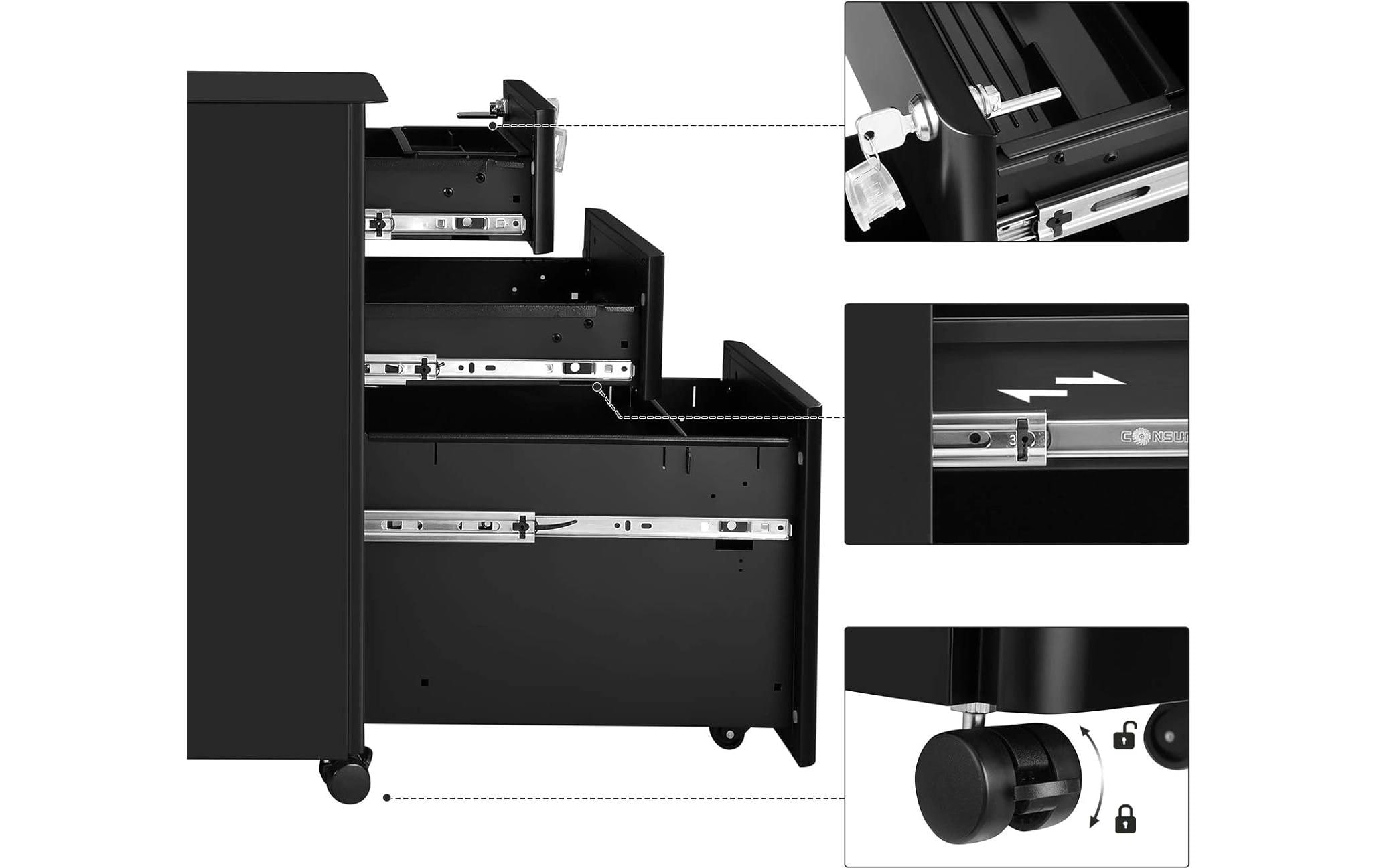 SONGMICS Rollcontainer »30 x 46 x 59 cm«