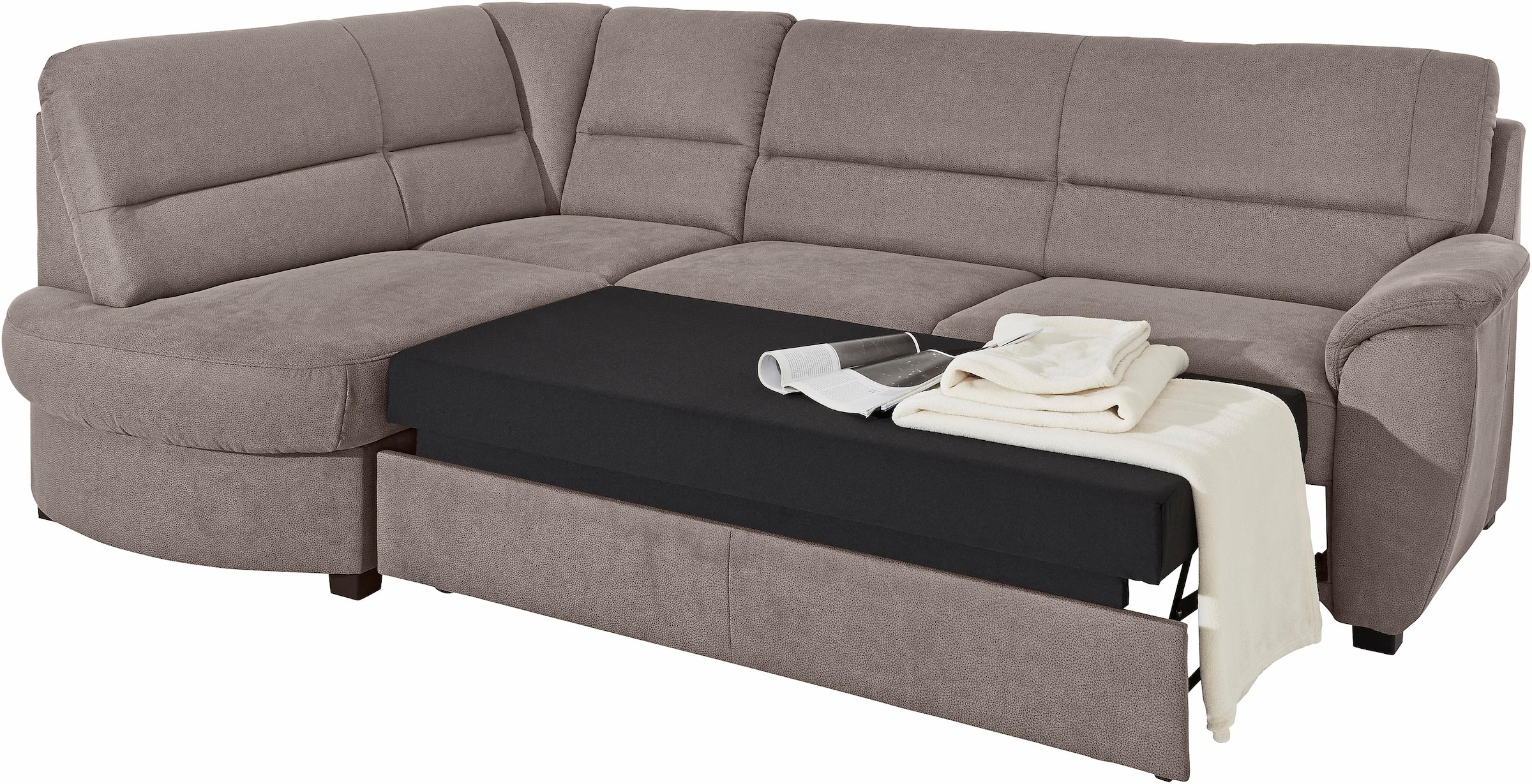 sit&more Ecksofa »Pandora L-Form«, wahlweise mit Bettfunktion und Bettkasten