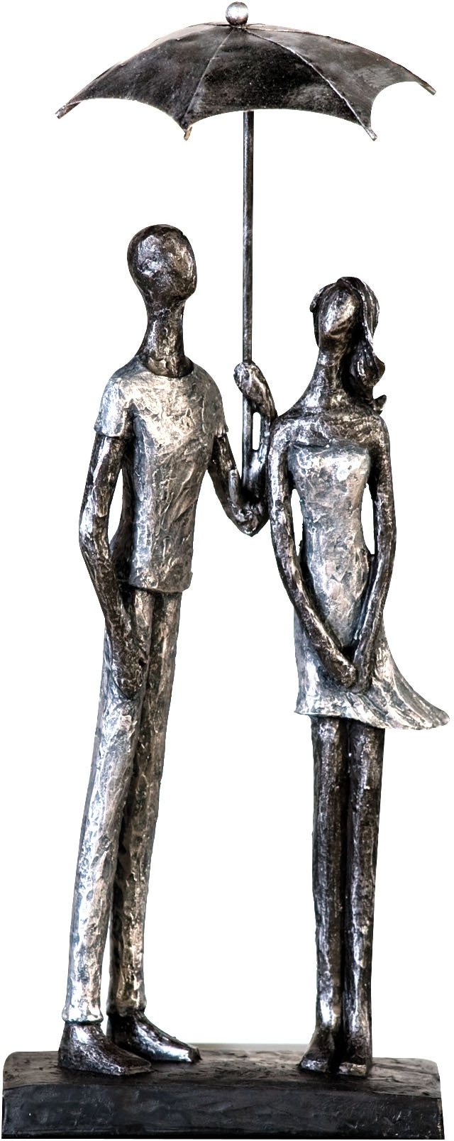 Dekofigur »Skulptur Umbrella, silber«, Dekoobjekt, Höhe 36 cm, antikfinish, mit...