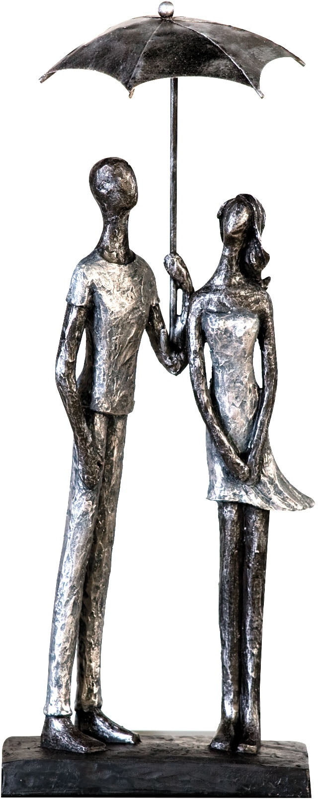 Image of Casablanca by Gilde Dekofigur "Skulptur Umbrella, silber" Dekoobjekt, Höhe 36 cm, antikfinish, mit Spruchanhänger, Wohnzimmer