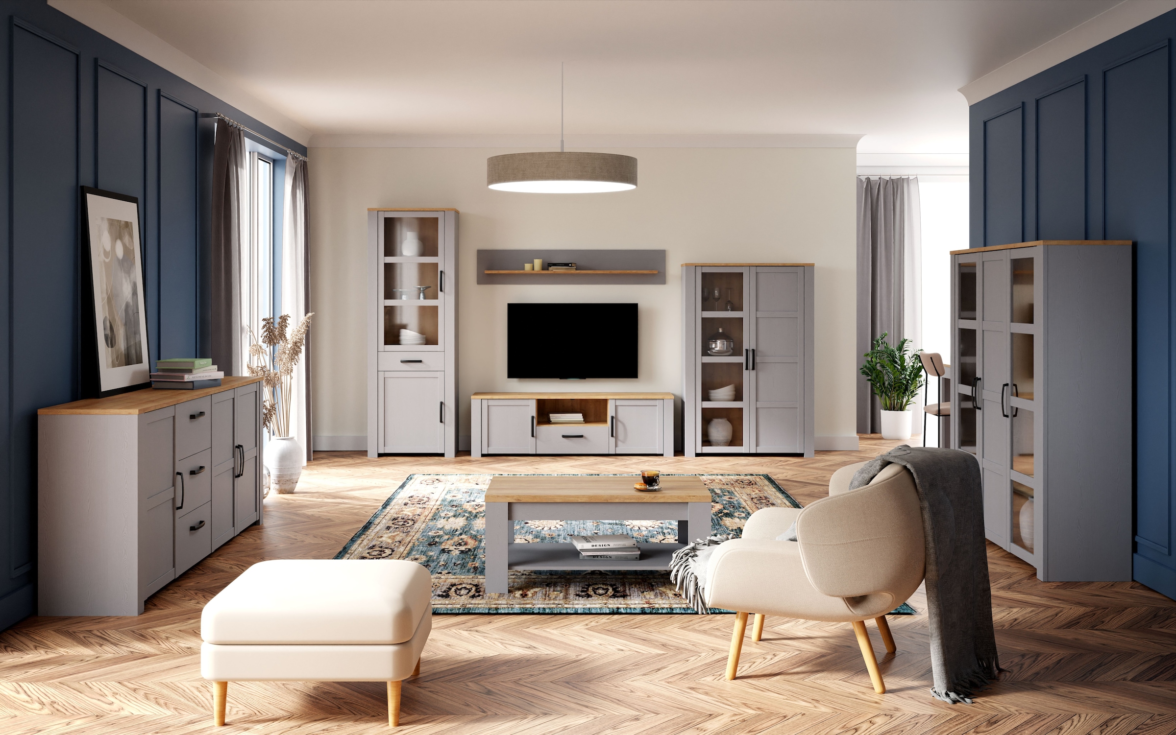 FORTE Buffet haut »Bohol, Vitrine mit Glastüre, viel Stauraum« Largeur 106 cm