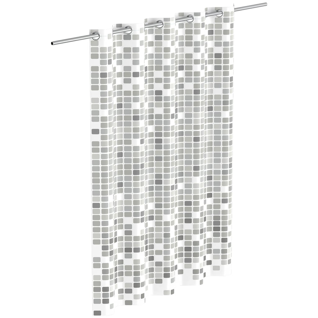 Eisl Duschvorhang »Mosaik GRAU«, waschbarer Antischimmel Vorhang (Höhe 200 cm), graues Mosaik-Design