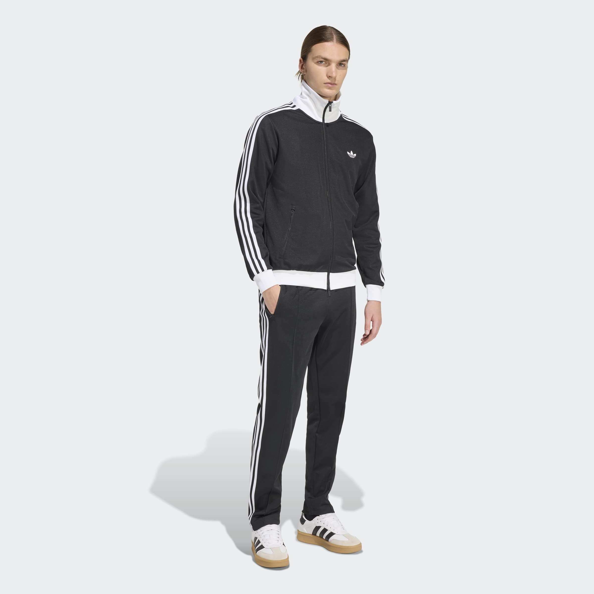 adidas Originals Trainingsjacke »BECKENBAUER ORIGINALS« mit Rundhalsausschnitt, aus Baumwolle und Polyester, in normaler Länge