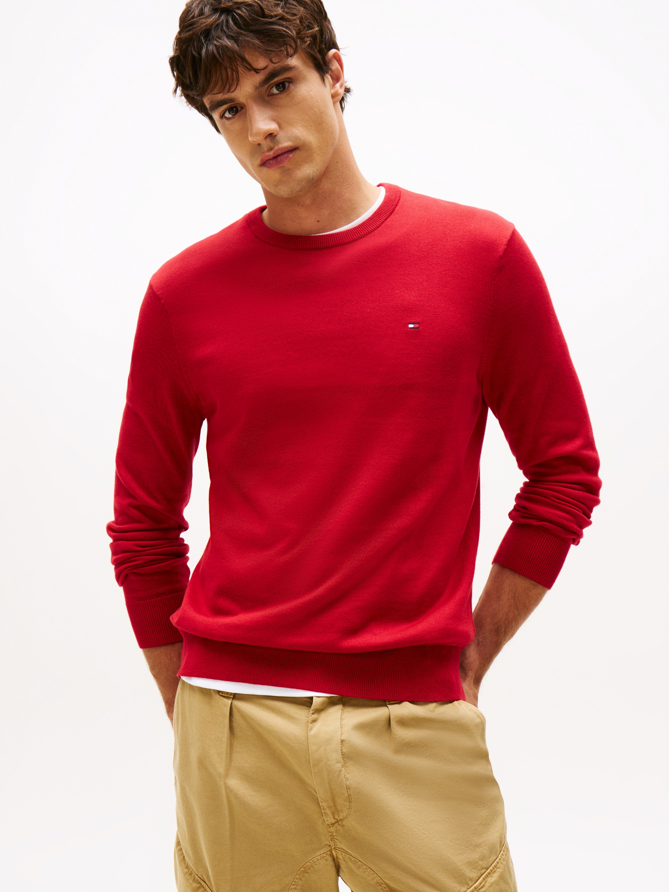 Image of Tommy Hilfiger Rundhalspullover "ESSENTIAL COTTON" Crewneck Regular Fit Premium Mode