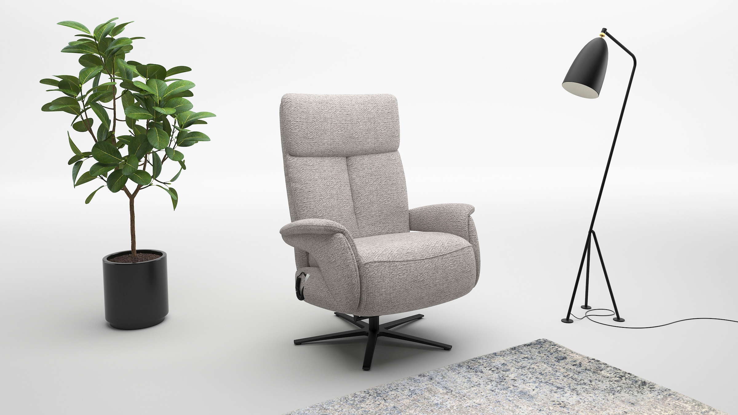 Image of sit&more TV-Sessel "Triple Seven mit Kopfteilver, Drehfunktion, Herz-Waage & Relaxfunktion" Ergonomie M: elektr. Fussstütze & Rückenlehne, Akku