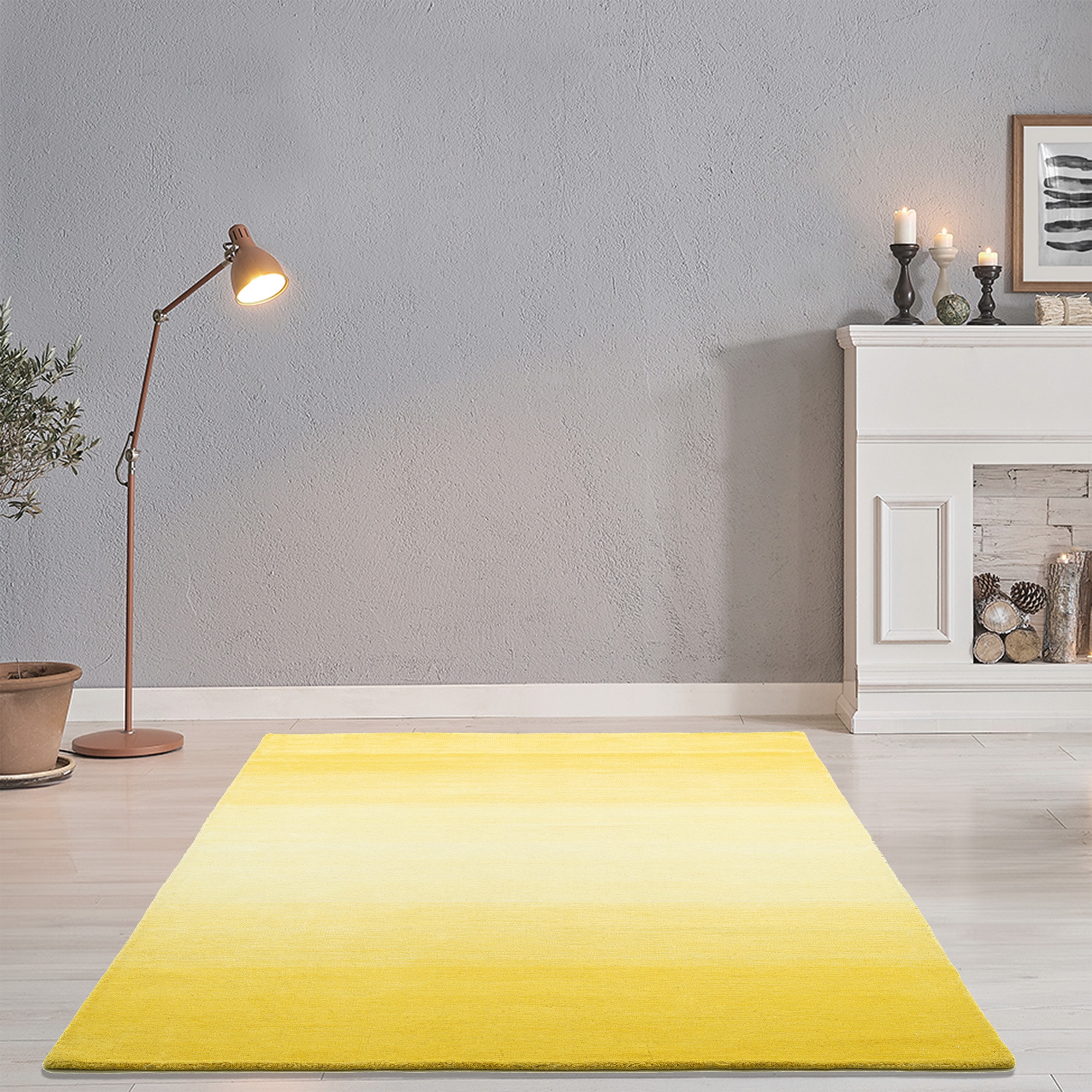 Image of THEKO Wollteppich "Wool Comfort" rechteckig 15 mm Höhe Handweb Teppich, reine Wolle, handgewebt, brilliante Farben, Scandi