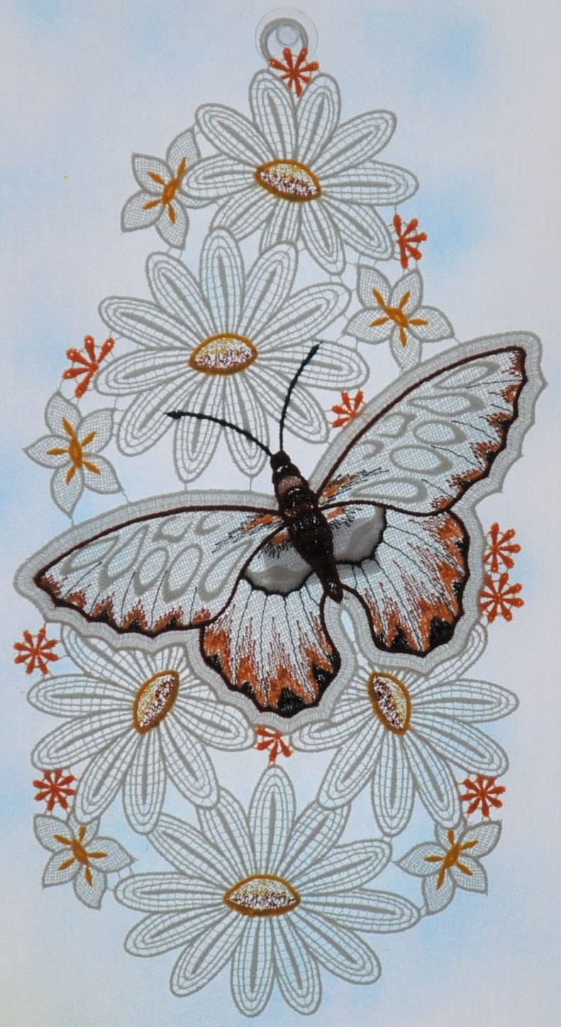 »Schmetterling« Plauen versandkostenfrei Stickereien kaufen Fensterbild Trendige