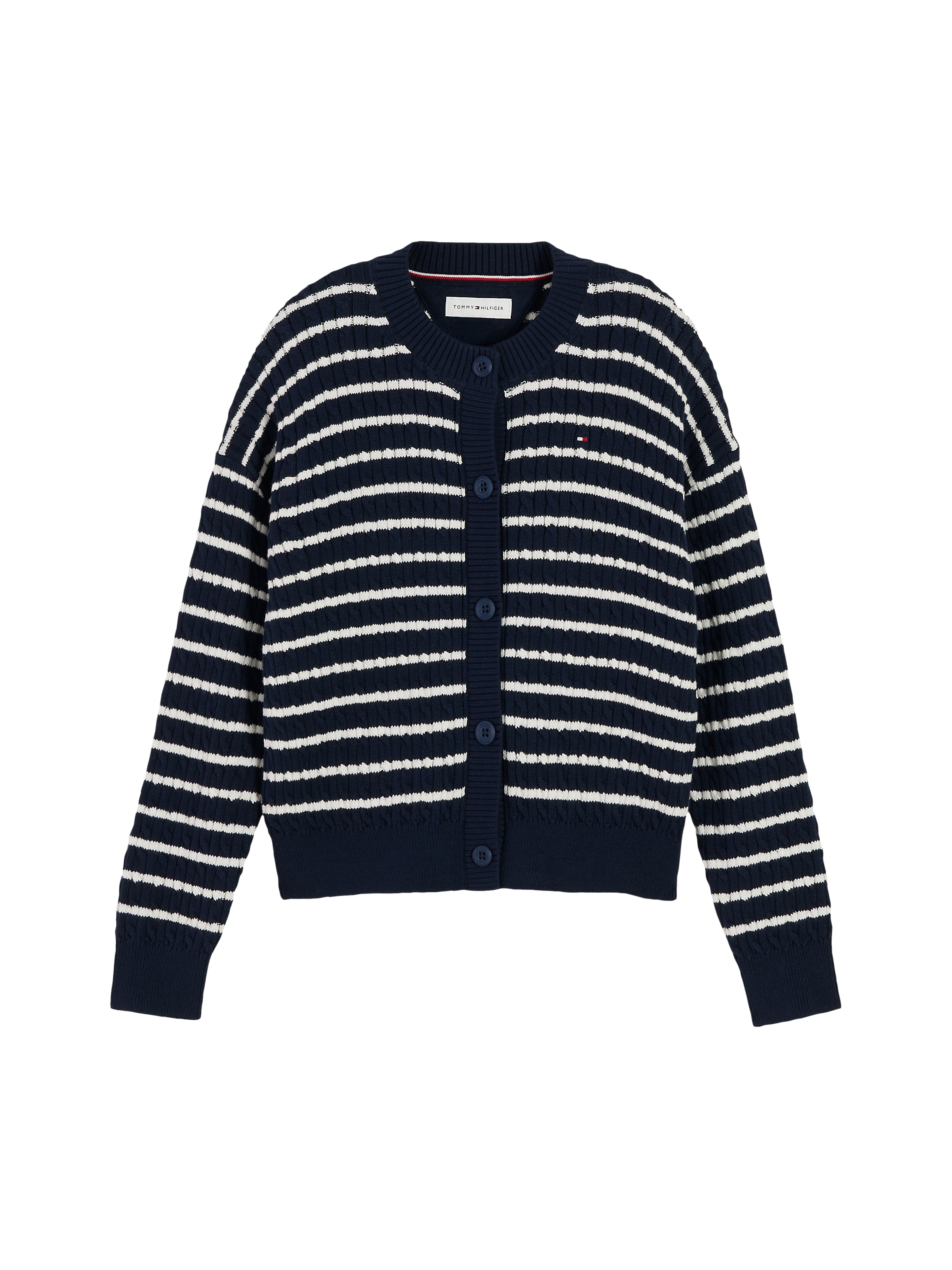 Tommy Hilfiger Strickjacke »CABLE CARDIGAN« Rundhalsausschnitt, Regular Fit, Knopfleiste, für Kinder bis 16 Jahre