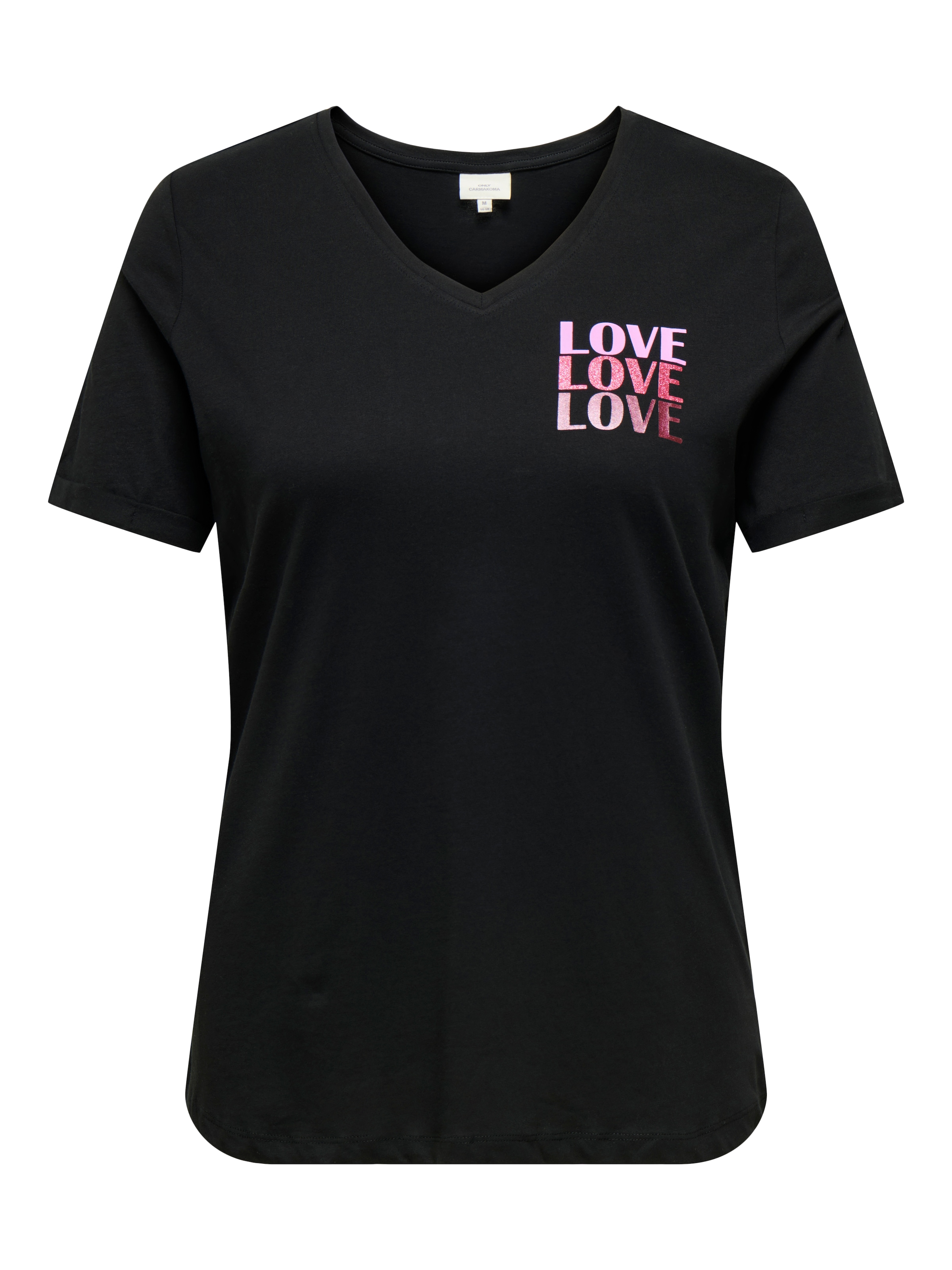Image of ONLY CARMAKOMA Kurzarmshirt "CARBEA LIFE SS V-NECK TEE" Baumwolle, regular fit