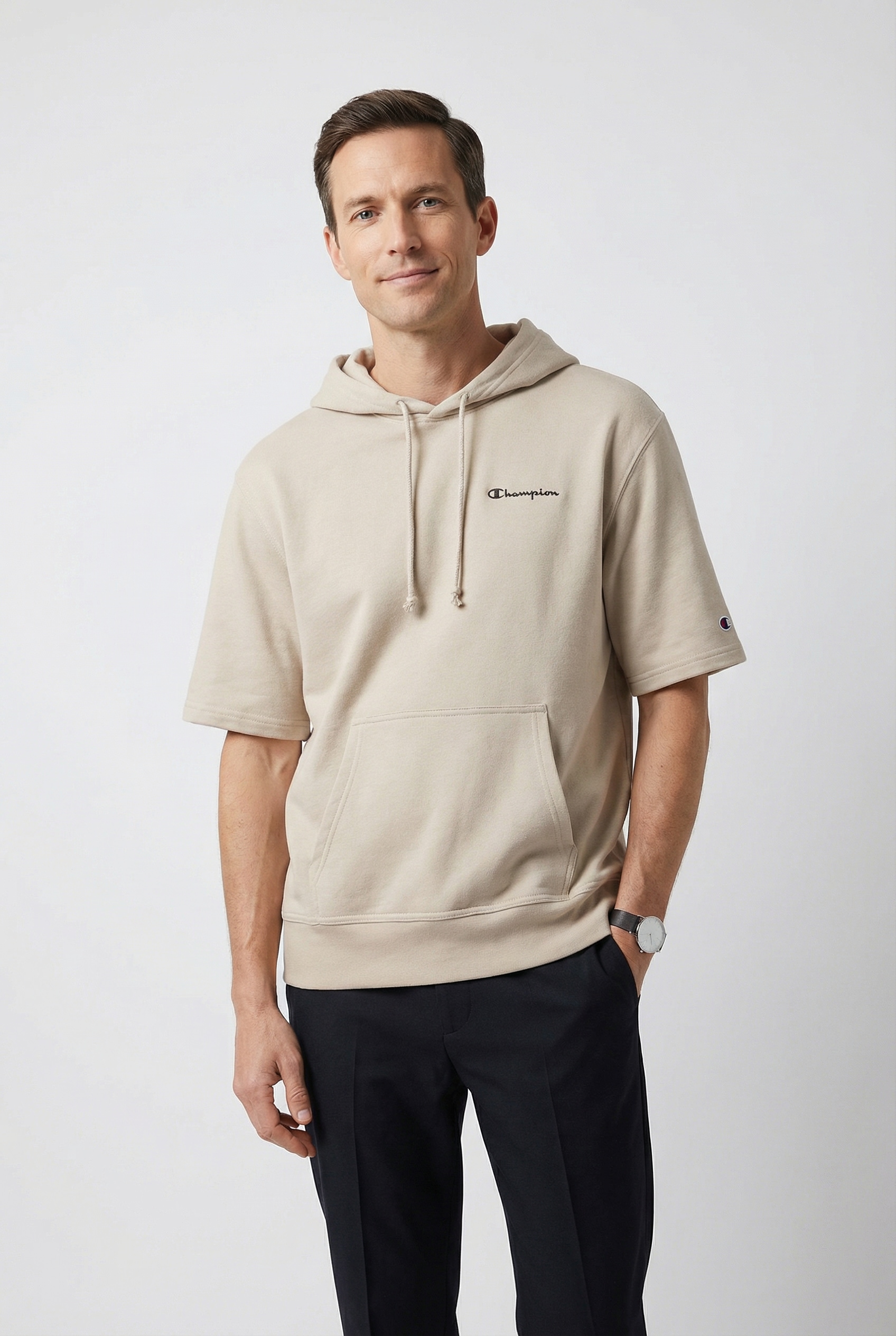 Image of Champion Kapuzenshirt "ICONS CONTRAST Terry Hoodie" für sportliche Aktivitäten, sportlicher Stil, Kurzarmdesign