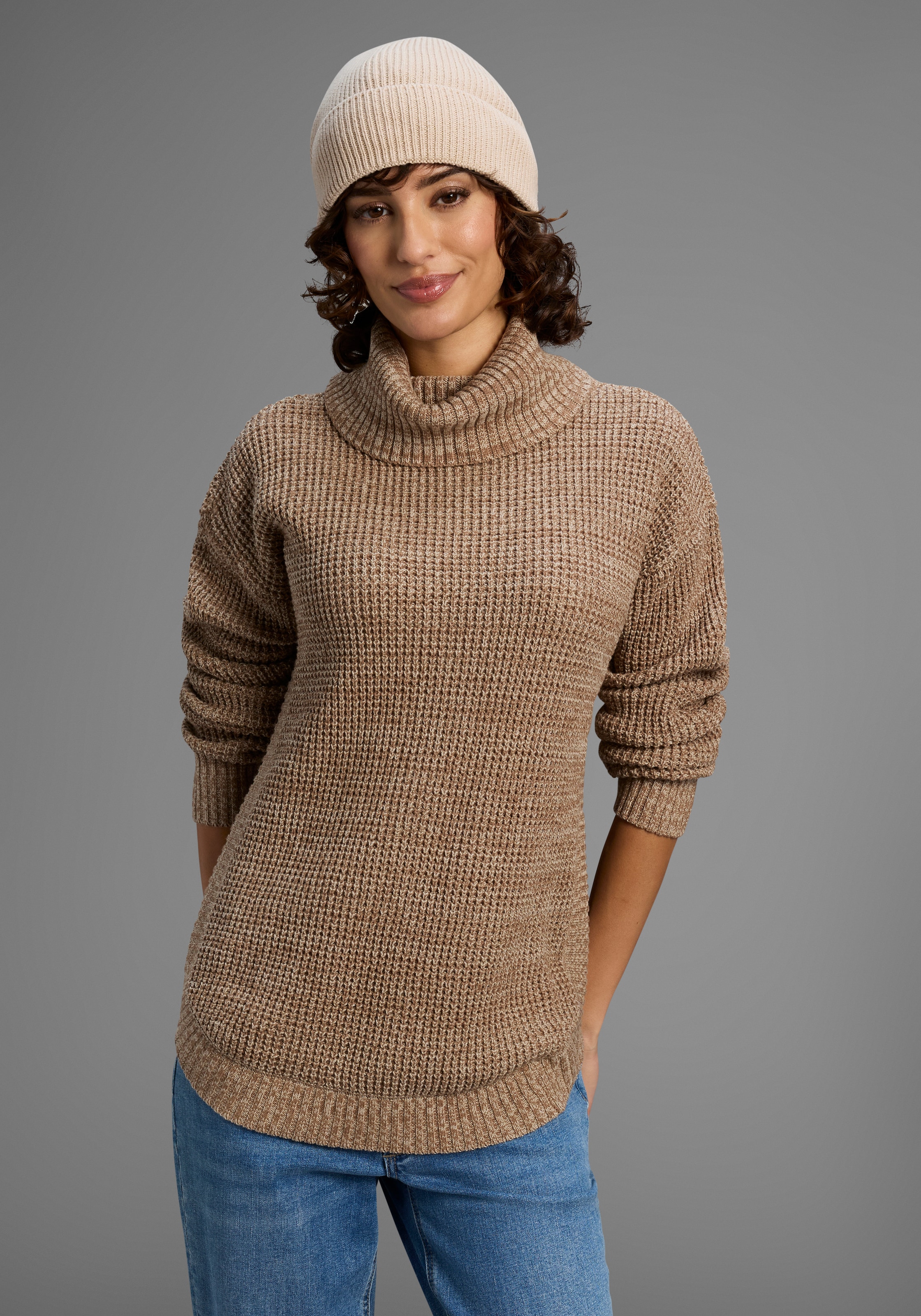 Image of Laura Scott Rollkragenpullover Winterpullover im lässigen Fit mit Waffelstruktur - NEUE KOLLEKTION