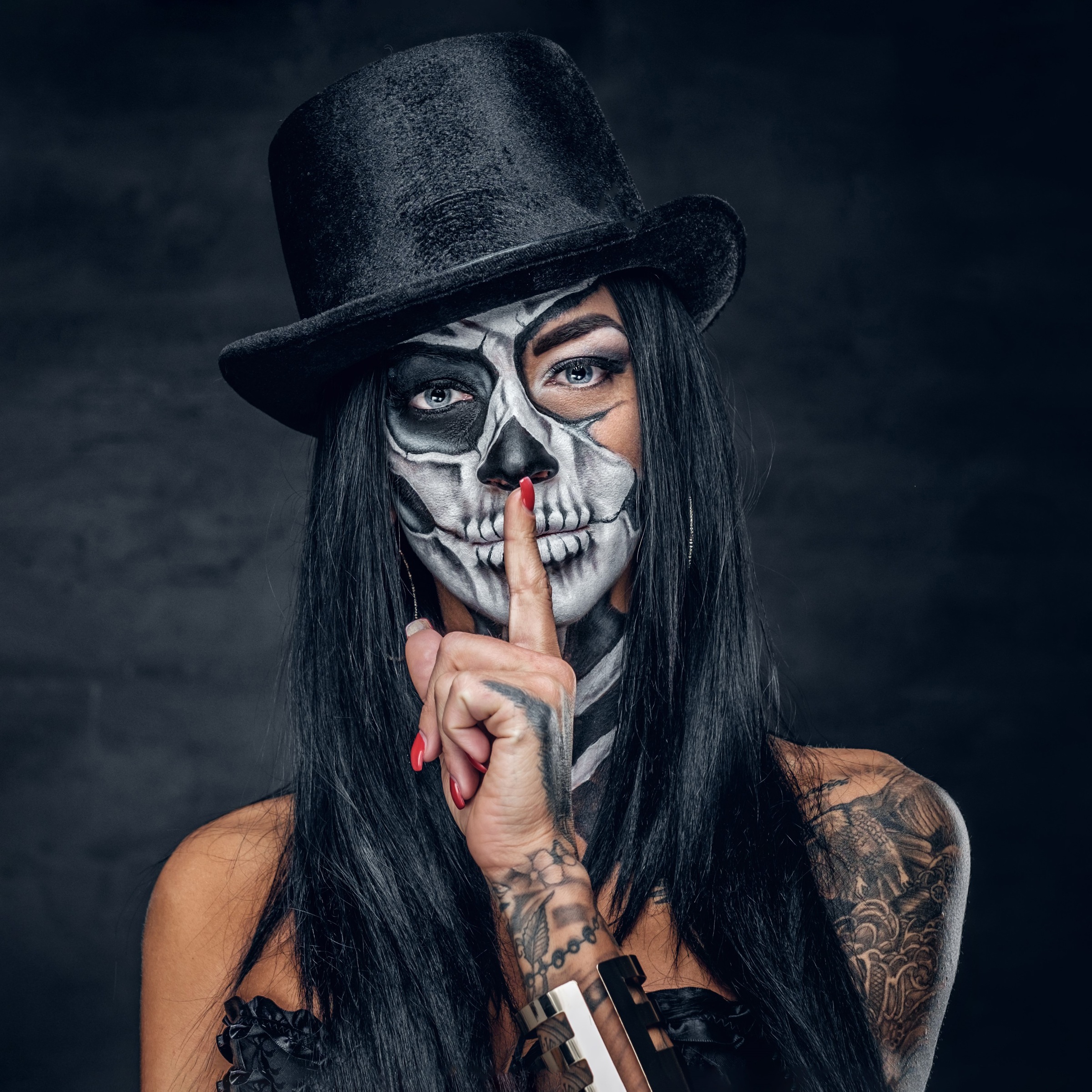 Image of Affengeilebilder Leinwandbild "La Catrina - No Talk auf Keilrahmen gespannt" 1 Stk. tlg. Kunstdruck Wandbild Bild in verschiedenen Formaten