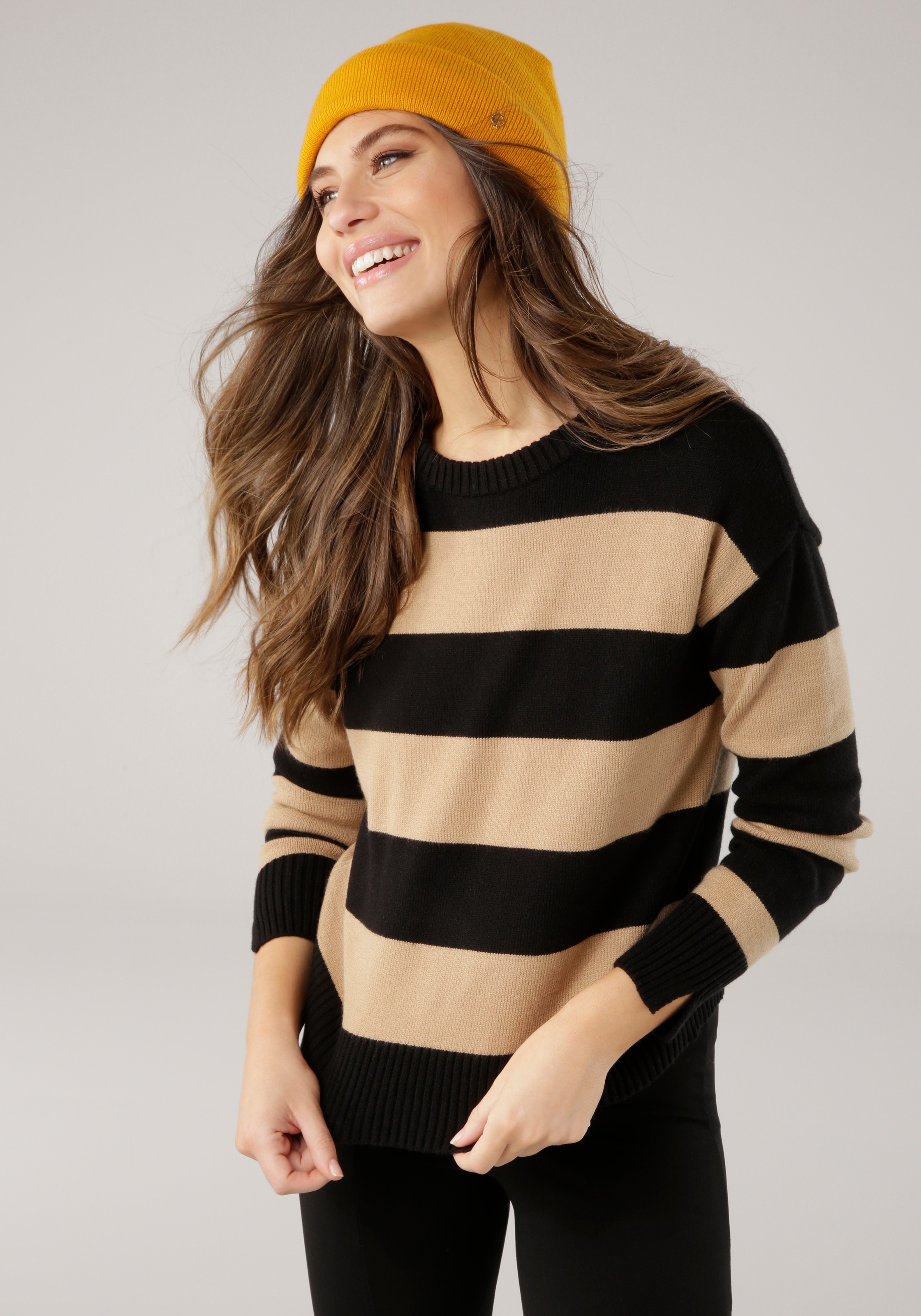 Image of Laura Scott Rundhalspullover, mit Blockstreifen - NEUE KOLLEKTION bei Ackermann Versand Schweiz