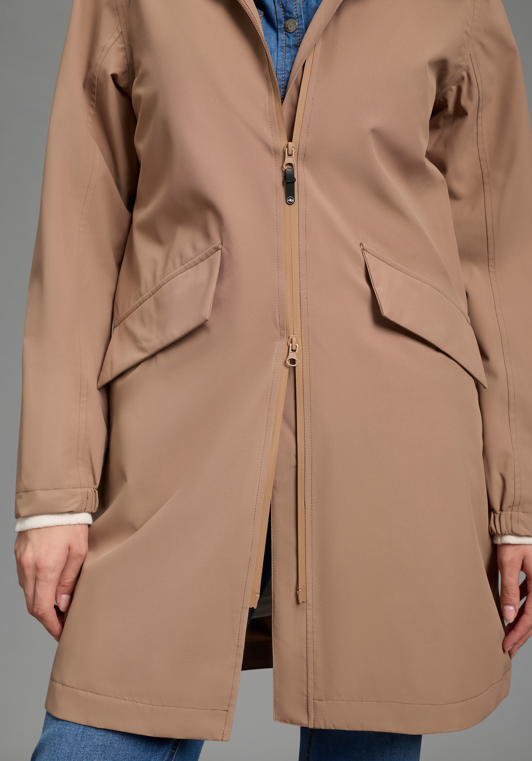 Polarino Funktionsjacke mit Kapuze leicht & flexibel, für Regenwetter geeignet, wasserdicht, atmungsaktiv