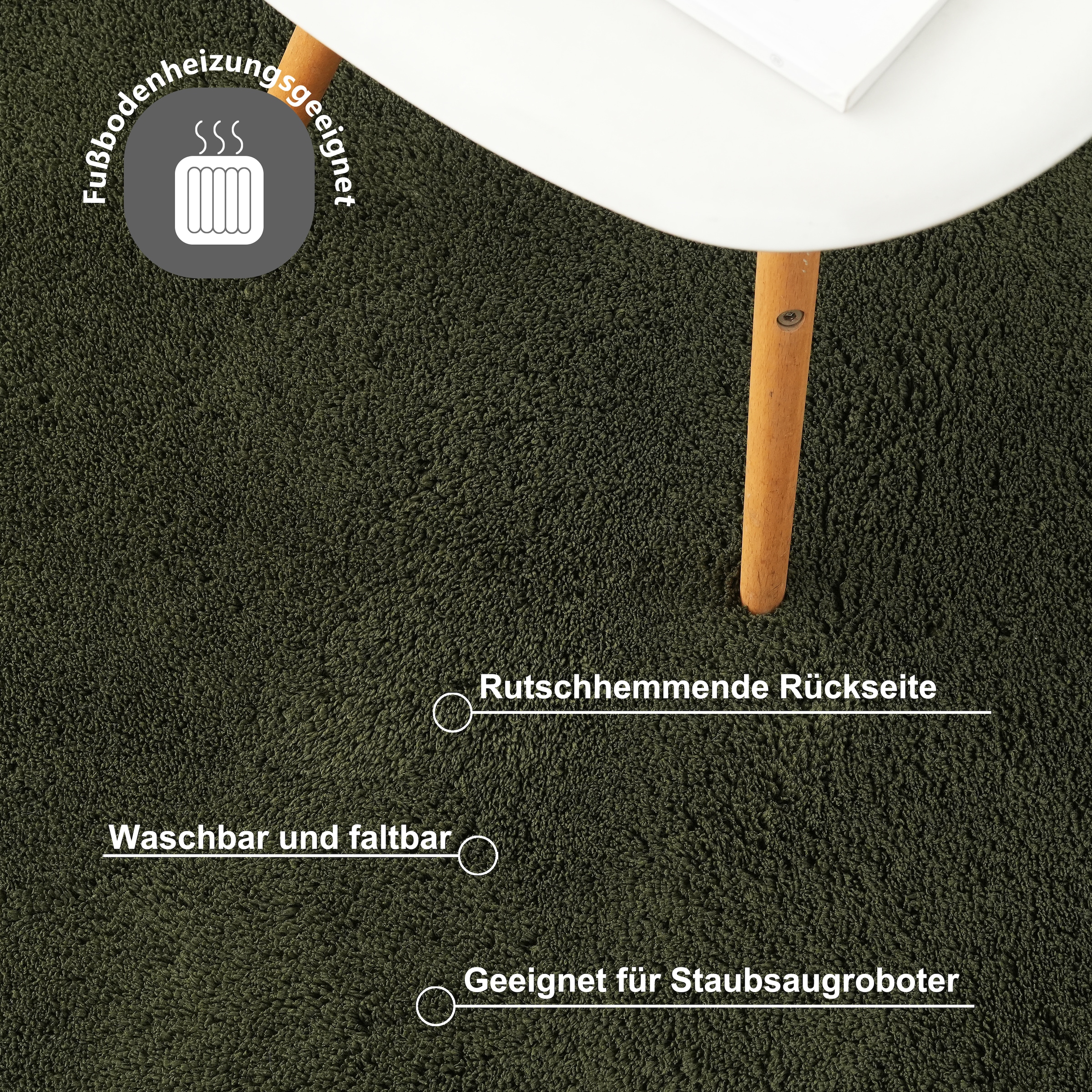 GOODproduct Teppich »Cali Shaggy« rechteckig 22 mm Höhe Uni-Farben, kuschelig, & weich, waschbar, Wohnzimmer, Schlafzimmer