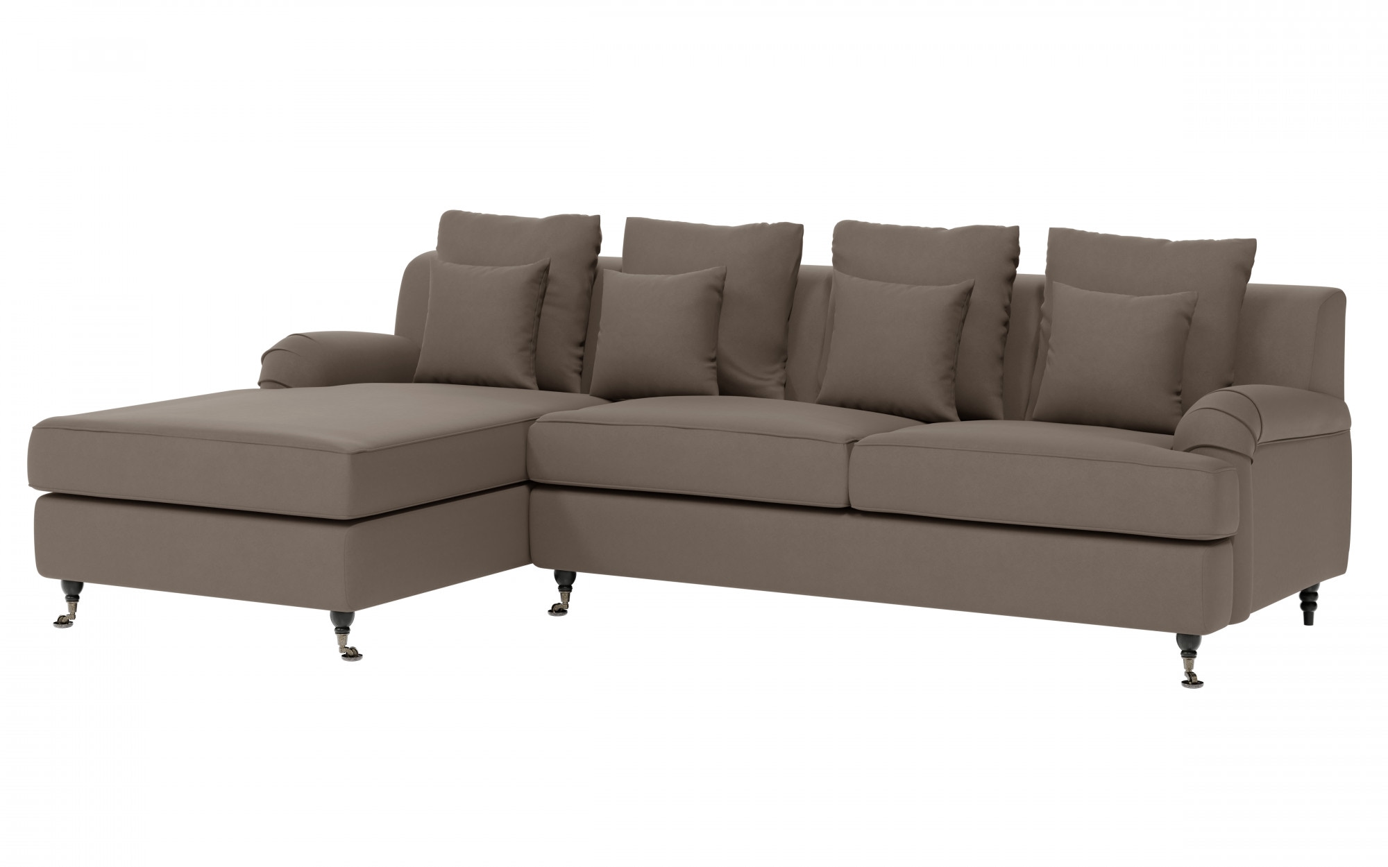 Guido Maria Kretschmer Home&Living Ecksofa »NORIN L-Form«, zwei Fussarten: vorne - Rollen, hinten - Holzfüsse