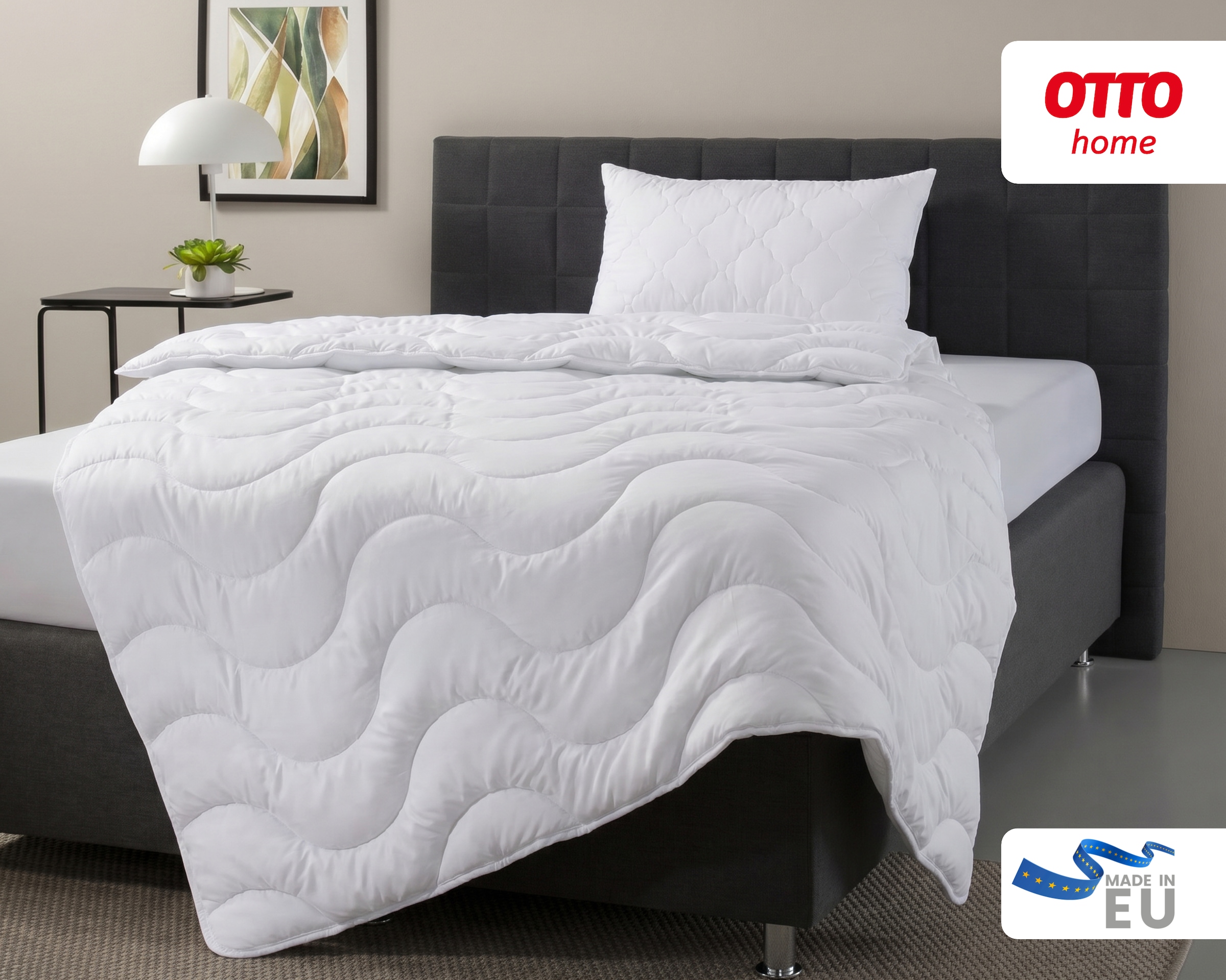 GOODproduct Couette microfibre + oreiller microfibre »Mailo, Bettdecke 135x200 cm, 155x220 cm« 2 pièces, set avec coussin 80x80 cm, été, hiver