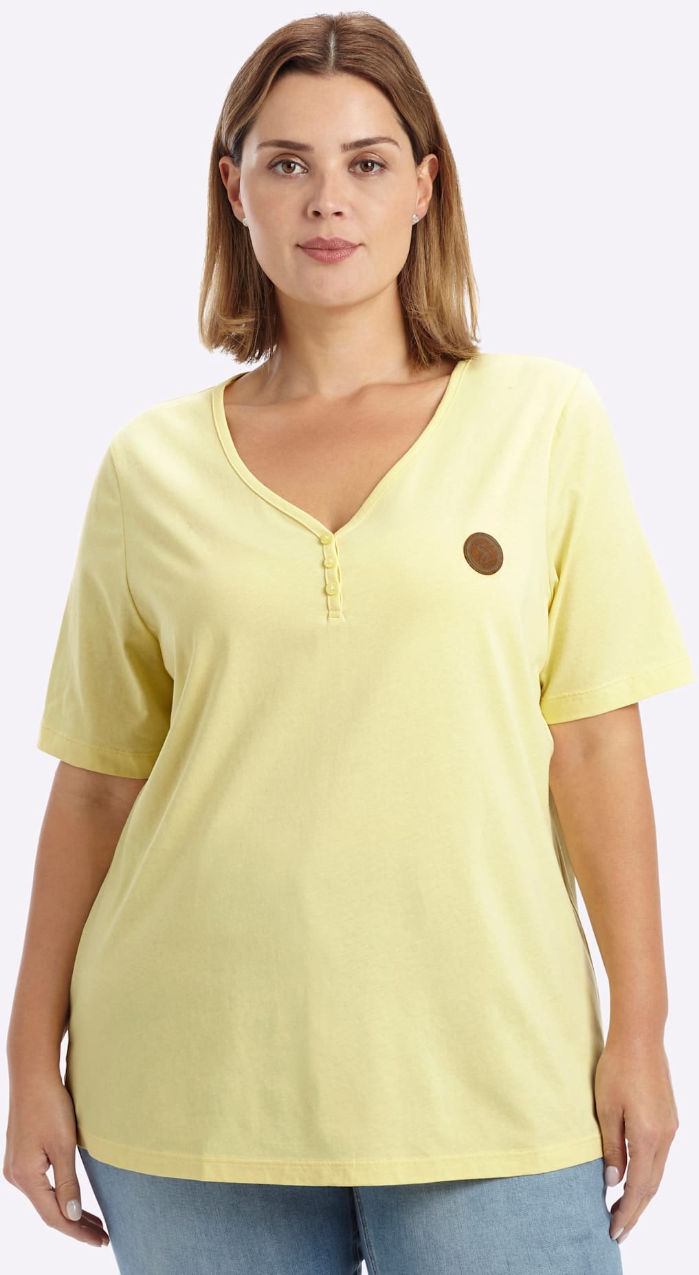 Image of Sheego V-Shirt "Kurzarm-Shirt" 1