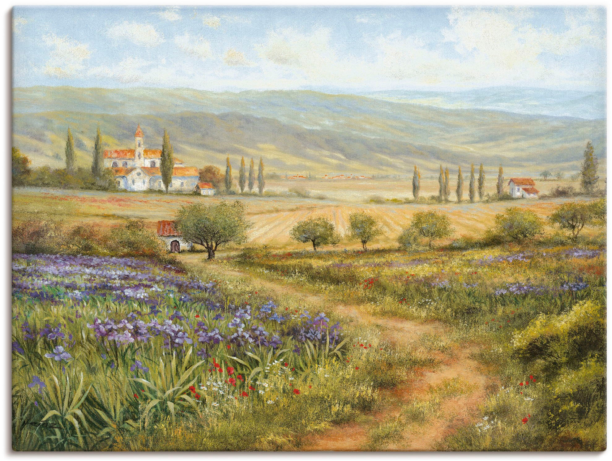 Image of Artland Leinwandbild "Provence" Bilder von Europa 1 Stk. tlg. auf Holzrahmen gespannt