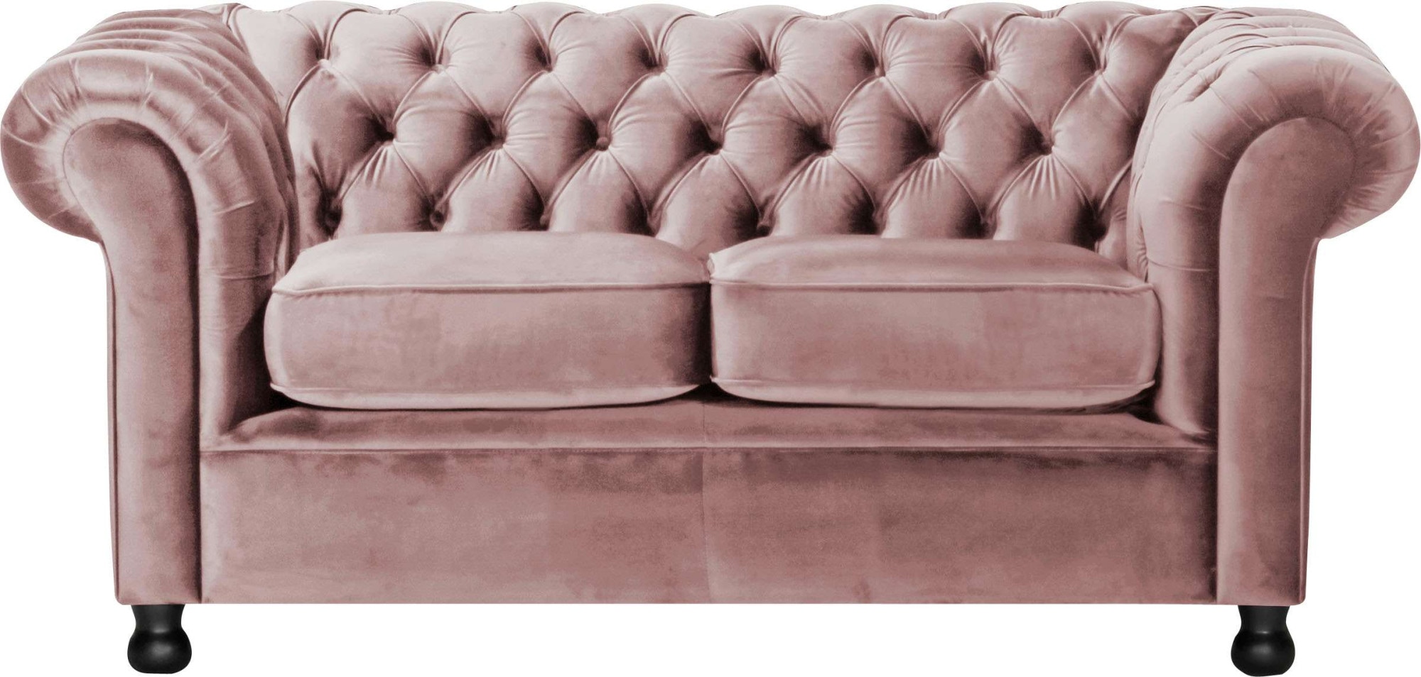 Home affaire 2-places »BRONNOY Chesterfield Sofa mit aufwendiger Knopfheftung, Breite 152 cm« Sofa mit geschwungenen Armlehnen, Chesterfield-Optik, Glamour