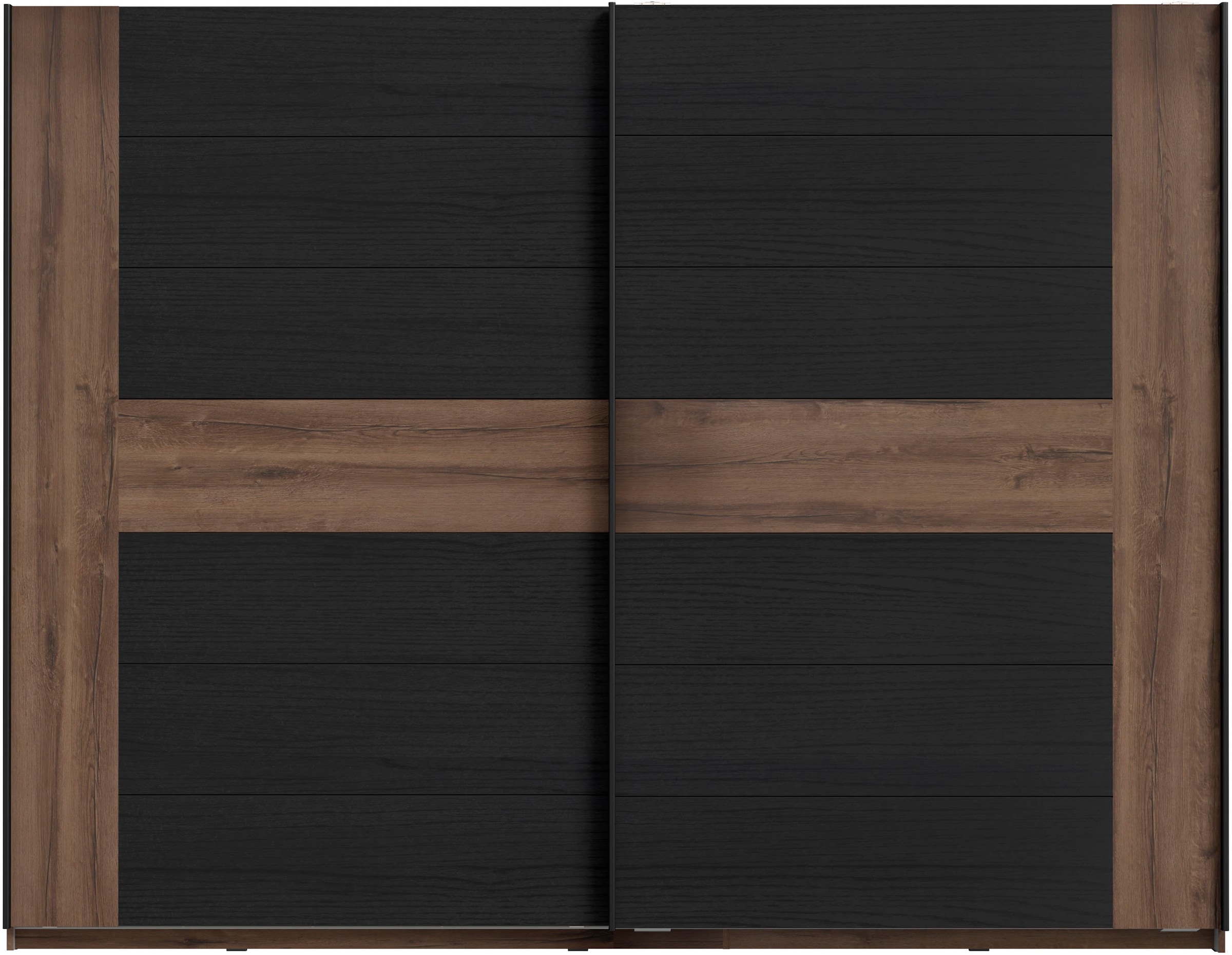 FORTE Schwebetürenschrank »Bellevue, viel Stauraum« mit schwarzen Metallgriffleisten, ca. 270x210cm,