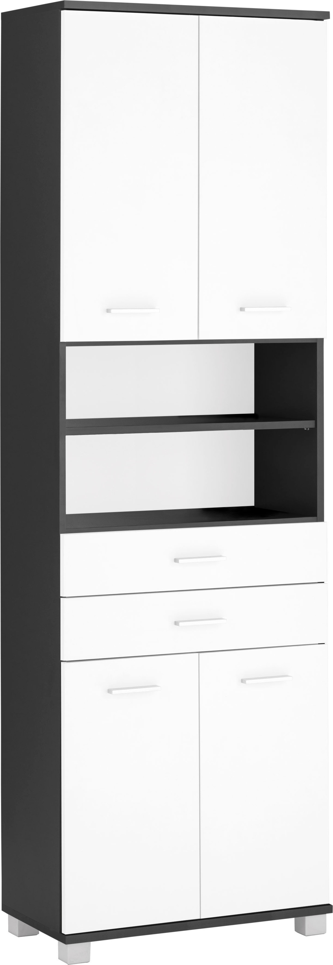 Image of Schildmeyer Hochschrank »Lagona«, Breite 59,8 cm, Schubladen, offene Fächer, Metallgriffe, verstellbare Einlegeböden bei Ackermann Versand Schweiz
