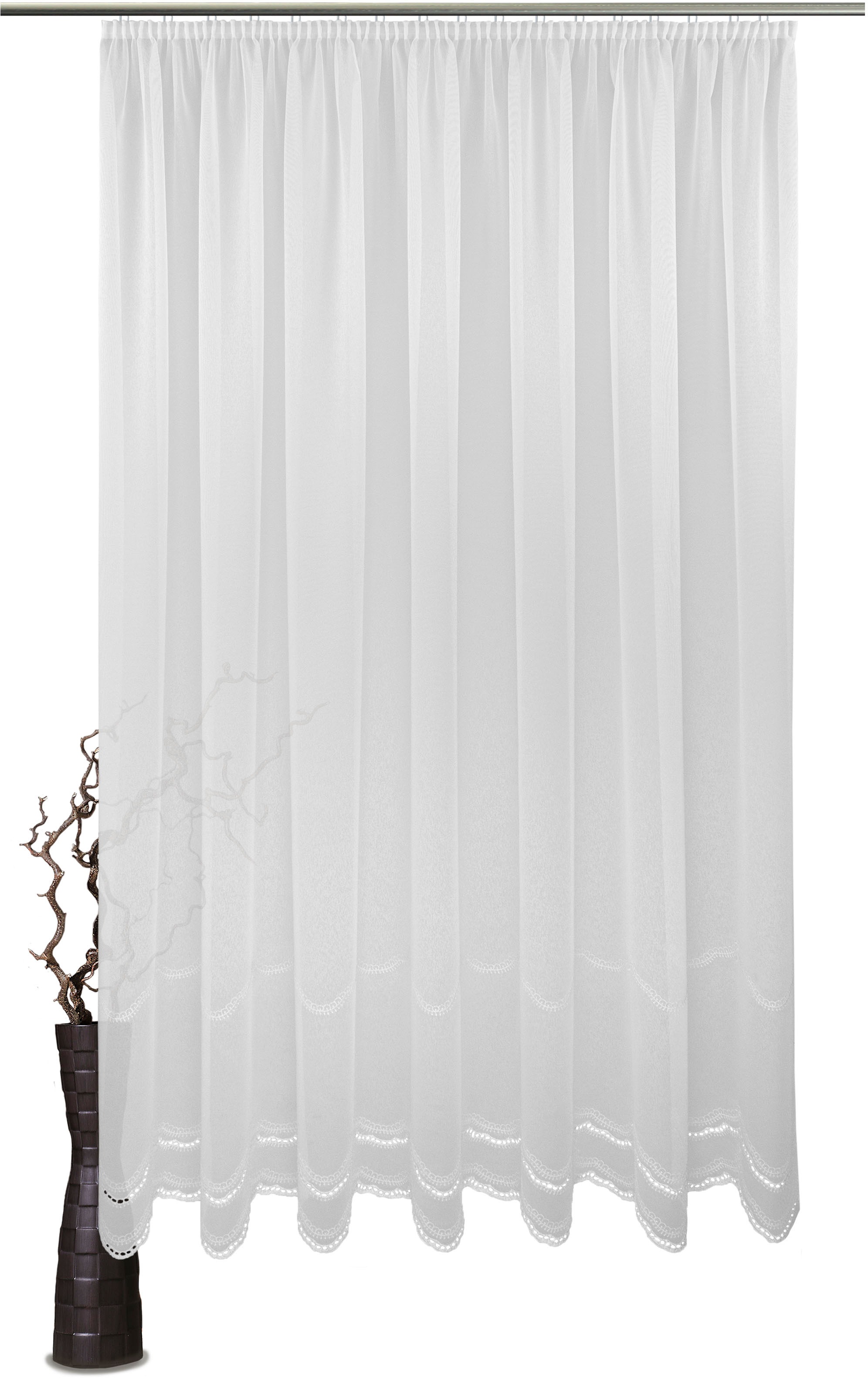 Image of VHG Gardine nach Mass »Mayra«, (1 St.), Stickerei, 2 Kanten,Blüten bei Ackermann Versand Schweiz