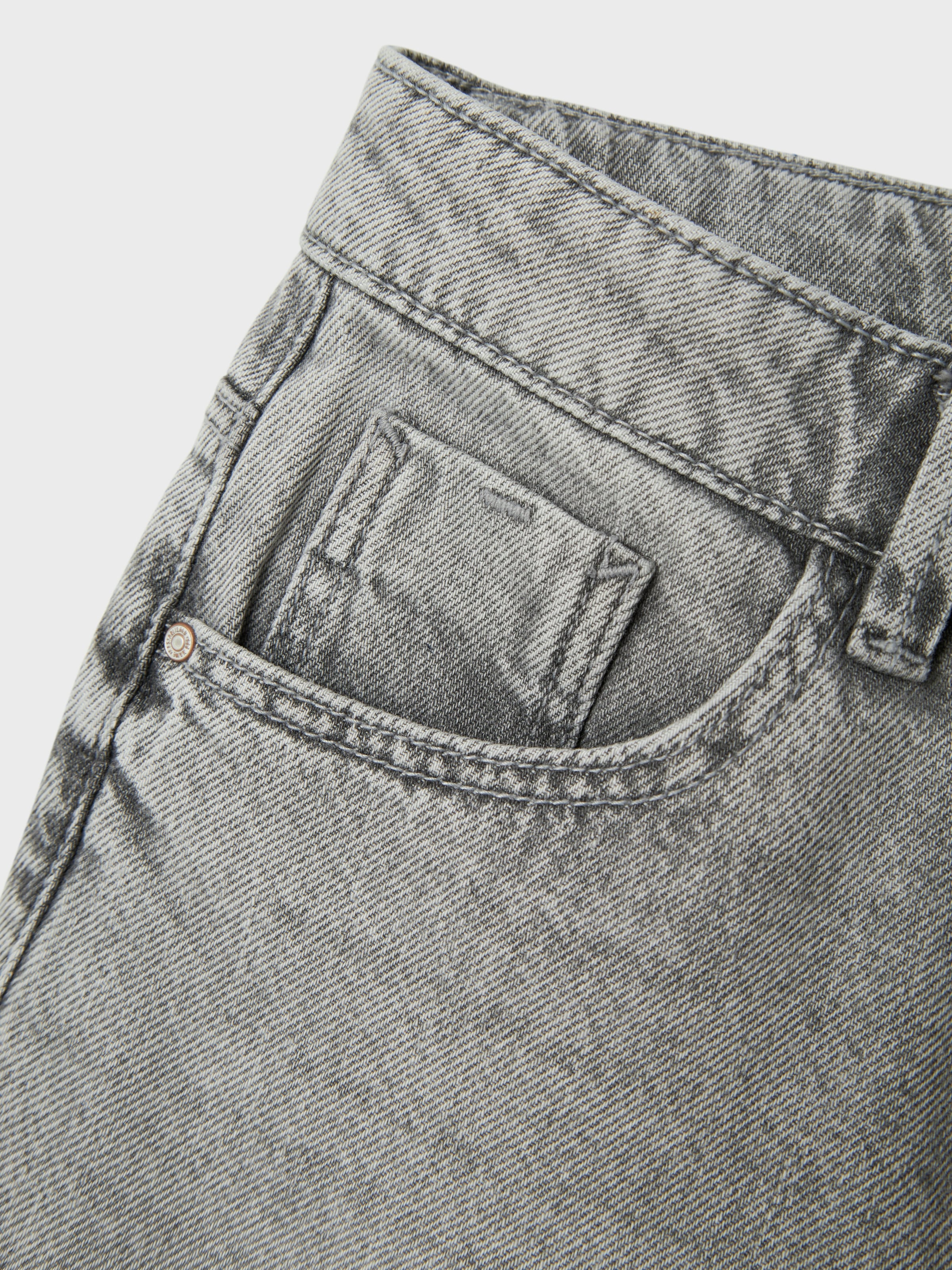 Name It Weite Jeans »NKFROSE für Mädchen mit weitem Bein und klassischem Sitz«, normal, Denim, Abriebeffekte, Reissverschluss