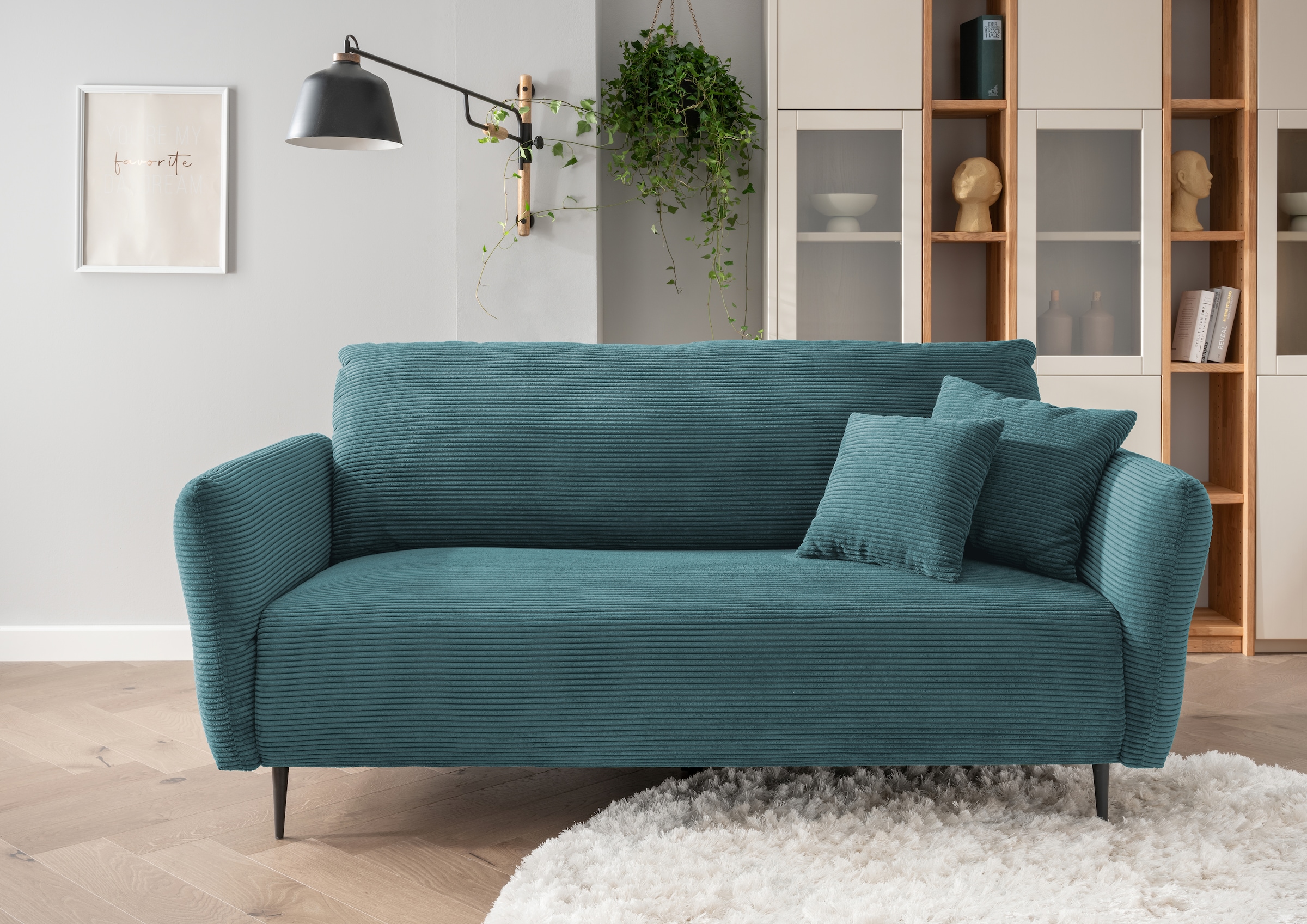 Image of Home affaire Polstergarnitur "Lazio modern und bequem, schmale Armlehnen, tolle Detailverarbeitung" Set, 3-Sitzer und 2-Sitzer, 2 Stk. tlg. zwei verschiedene Fussfarben wählbar