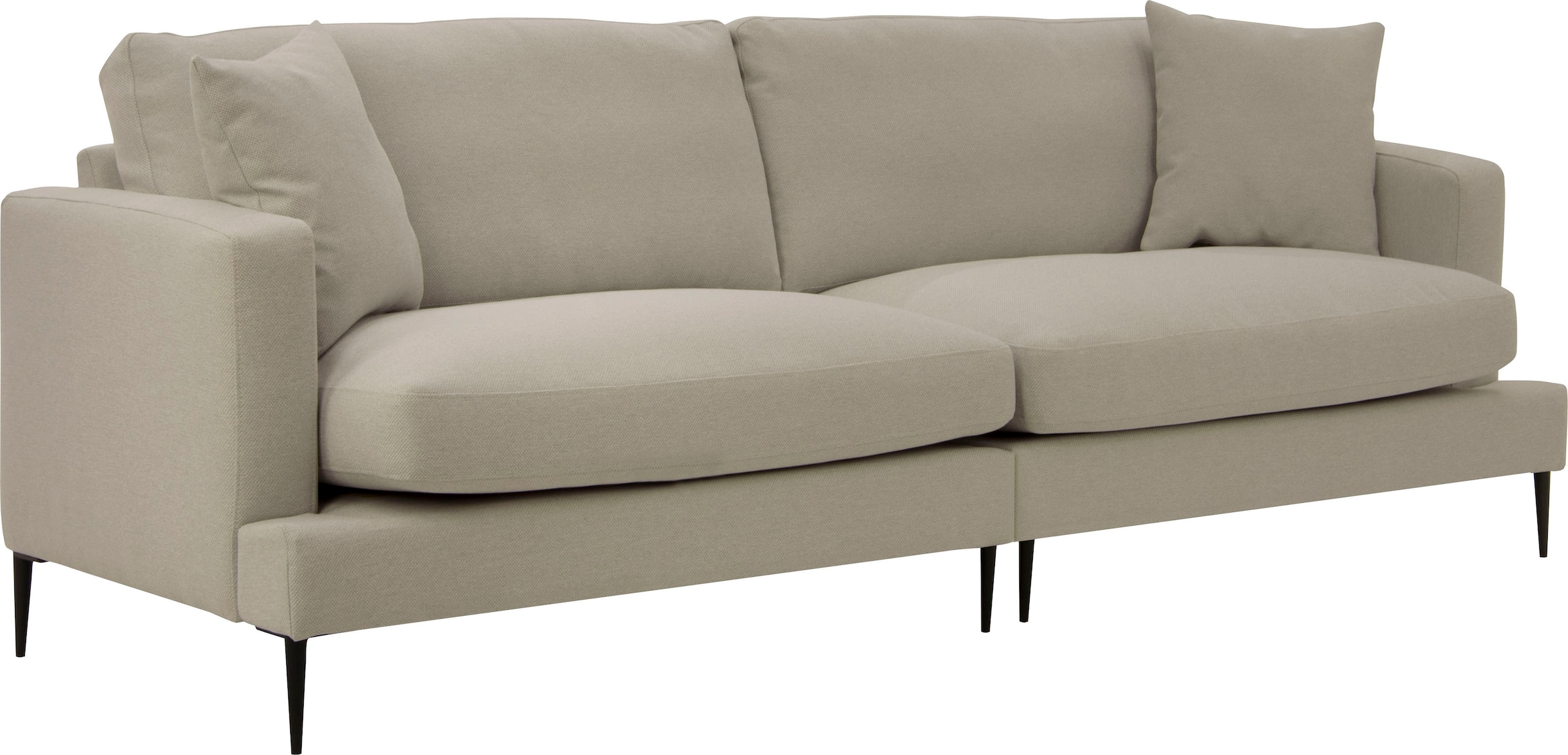 Leonique 2-Sitzer »Cozy elegantes Designsofa, Masse B/T/H: 151/97/80 cm«, mit losen Kissen und Metallbeinen
