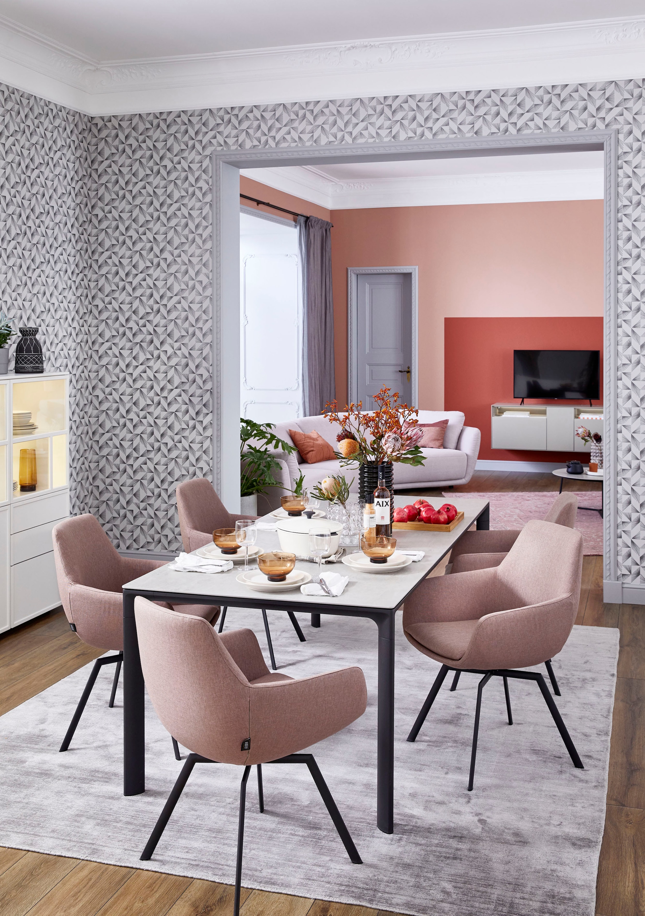 SCHÖNER WOHNEN-Kollektion Teppich »Velvet«, rechteckig, 7 mm Höhe, Viskose, Wohnzimmer