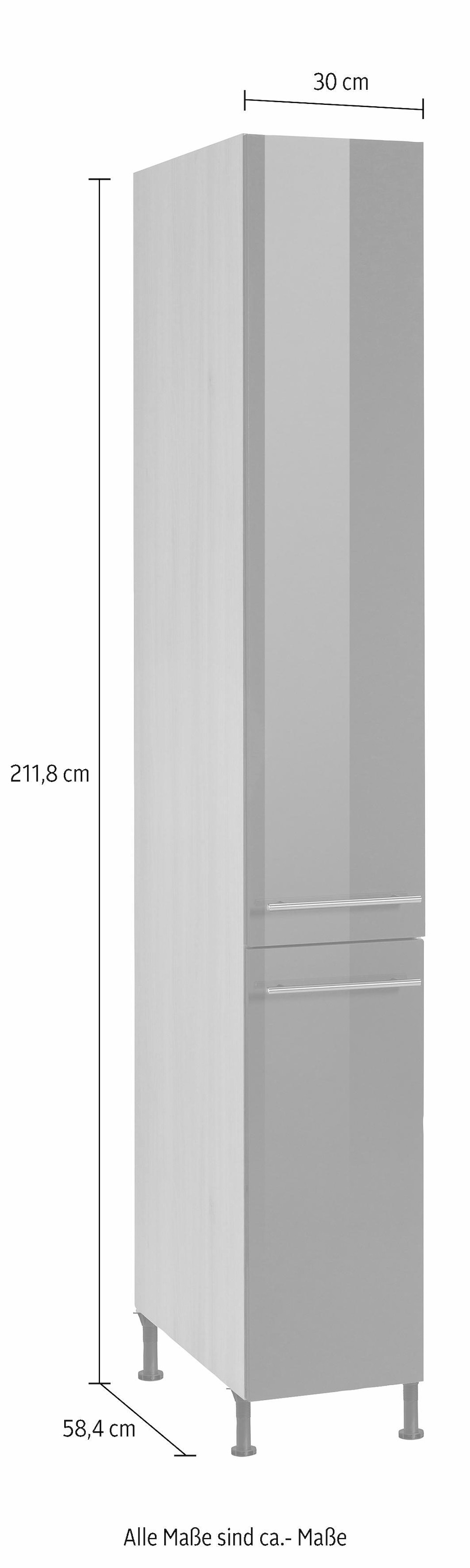 »Bern«, Stellfüssen breit, 212 höhenverstellbaren OPTIFIT hoch, cm Apothekerschrank mit cm 30
