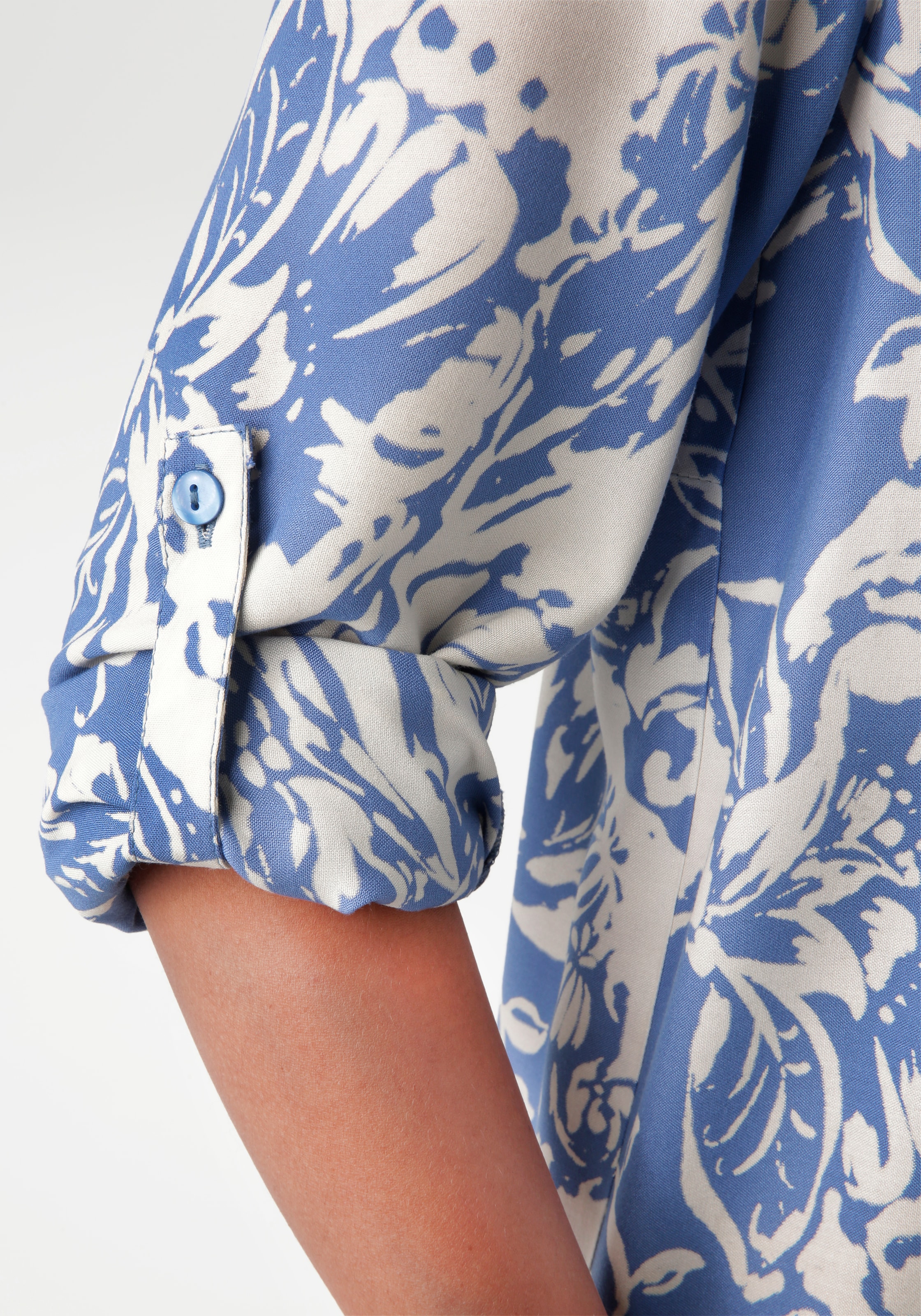 Aniston CASUAL Maxikleid, mit grossflächigem. grafischen Blumendruck - NEUE KOLLEKTION