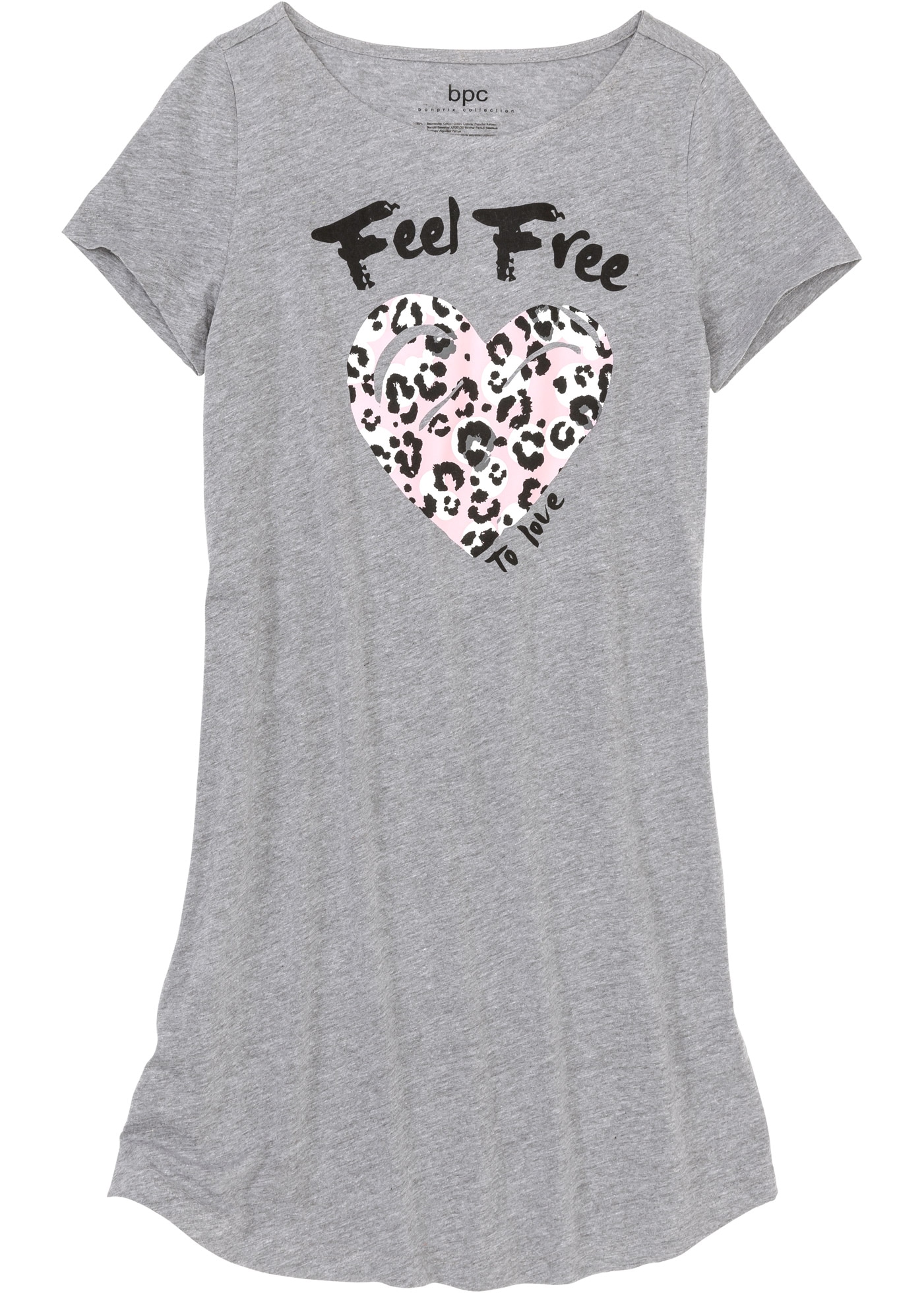 bonprix Chemise de nuit tolle Baumwollmischung, kurzarm, gerader, leicht ausgestellter Schnitt