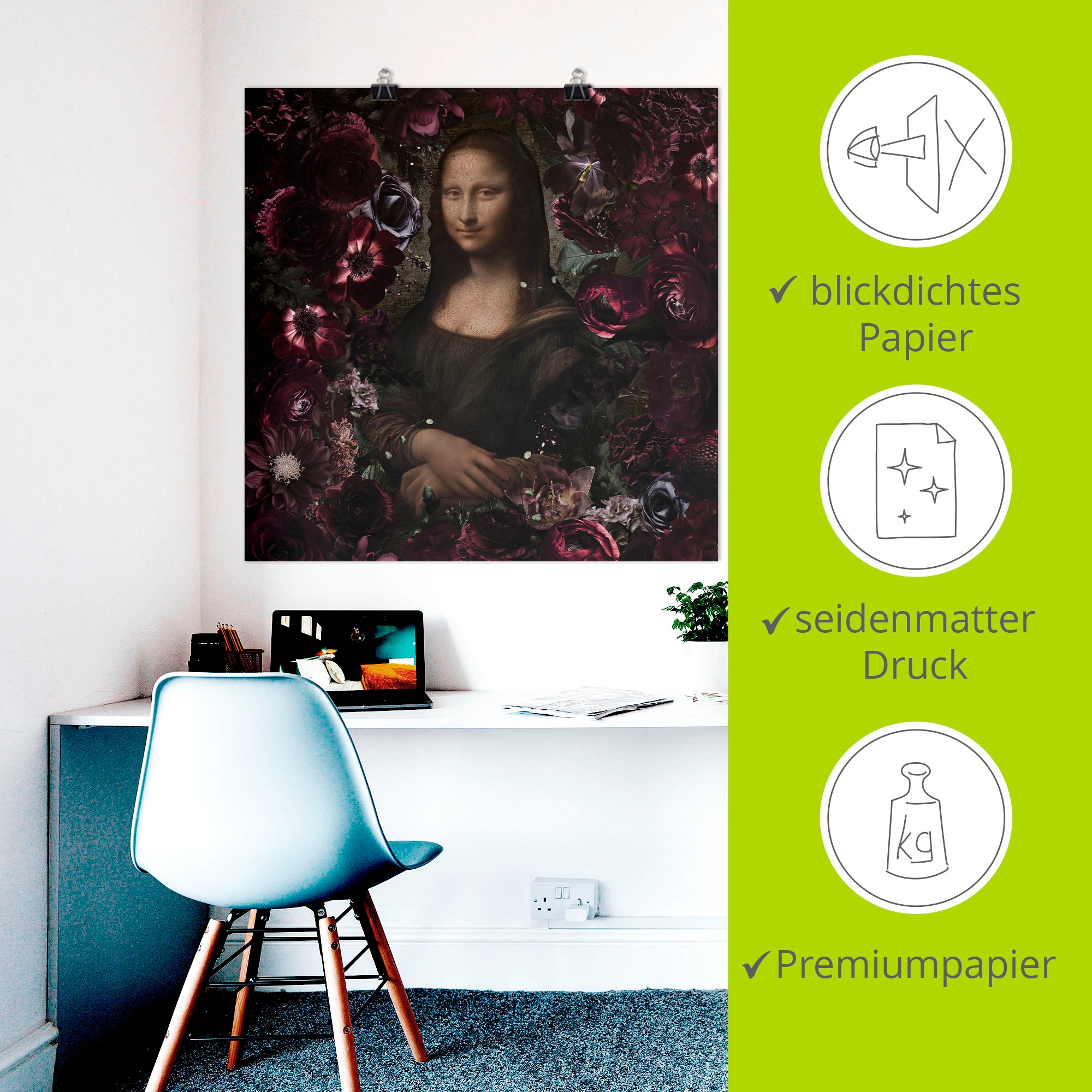 Artland Wandbild »Mona Lisa - Da Vinci Adaption« Portrait 1 Stk. tlg. als Alubild, Leinwandbild, Poster, Wandaufkleber in verschied. Grössen